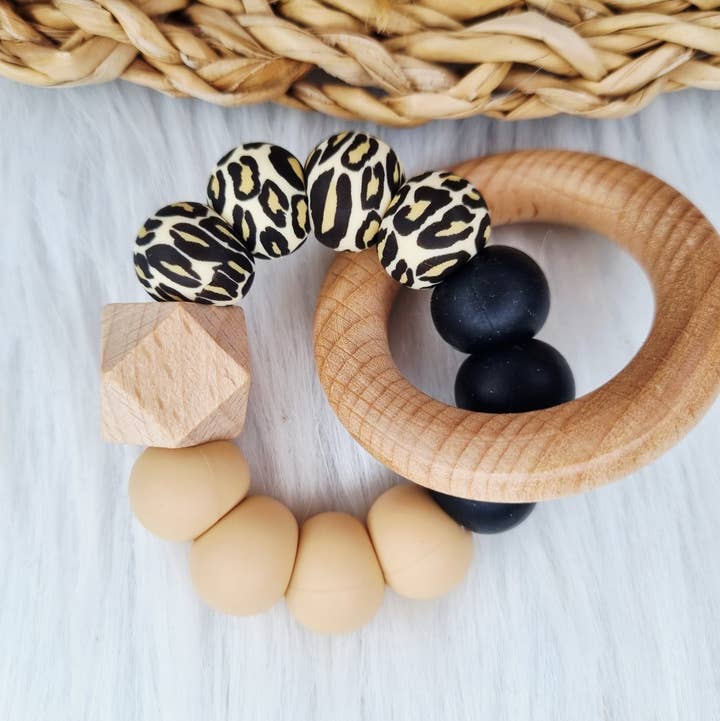 Anneau de dentition Léopard, sable, noir