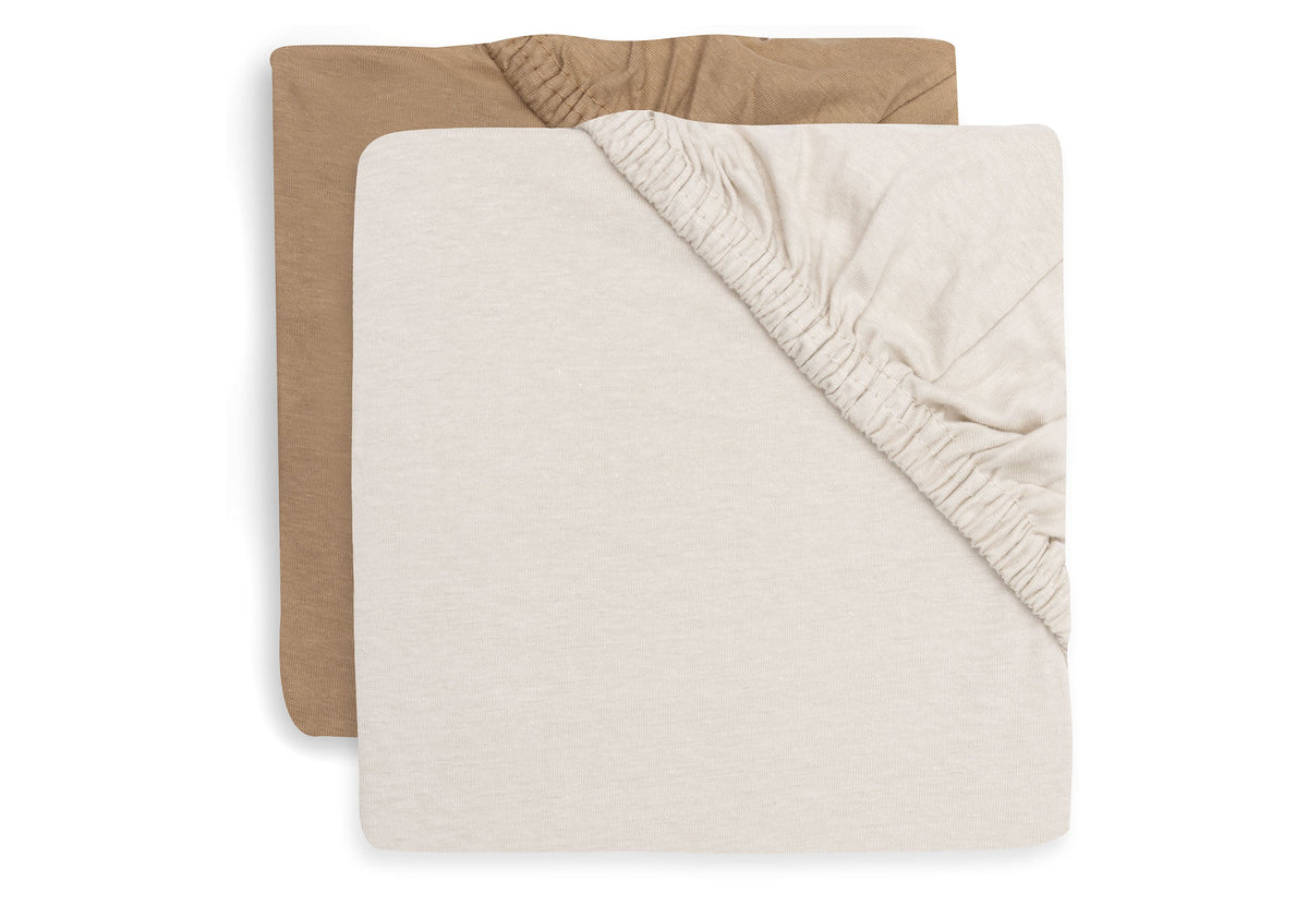 Drap-housse Jersey 40/50x80/90cm - Hazel/Oatmeal - 2 Unités
