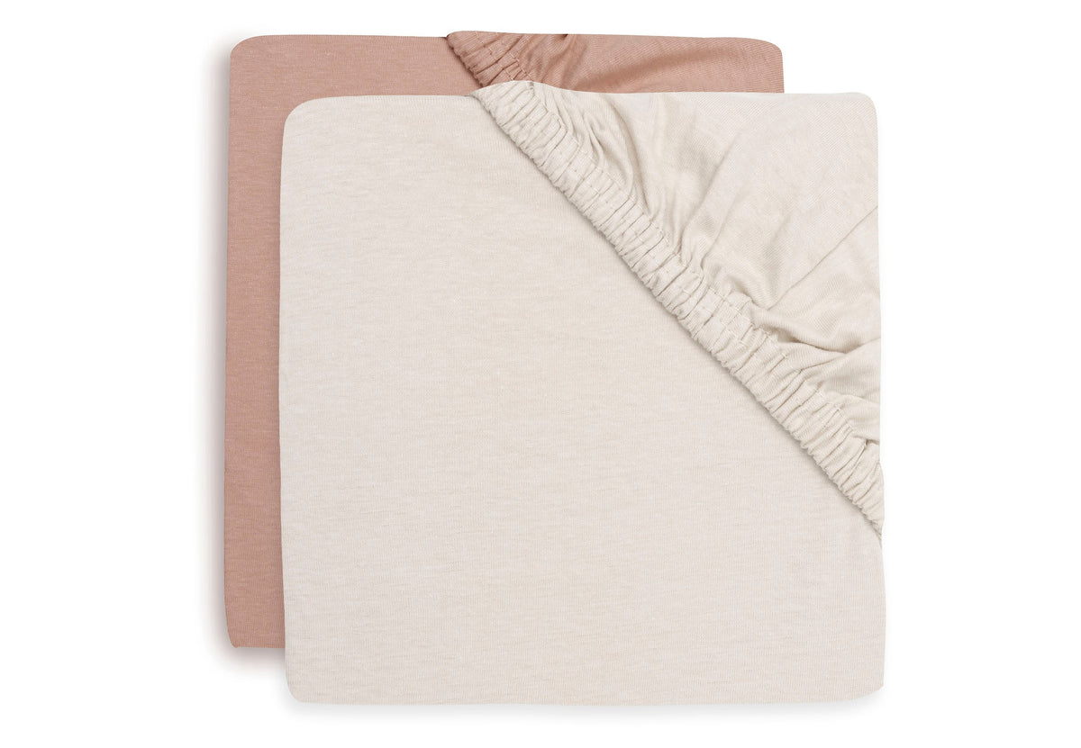 Drap-housse Jersey 60x120cm - Light Terra/Oatmeal - 2 Unités