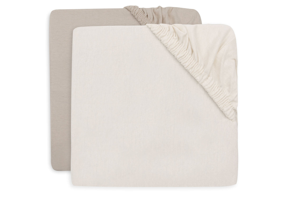 Drap-housse Jersey matelas de Parc 75x95cm - Oatmeal/Sand - 2 Unités