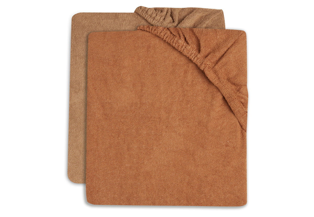 Housse matelas à Langer Éponge 50x70cm - Caramel/Biscuit - 2 Unités