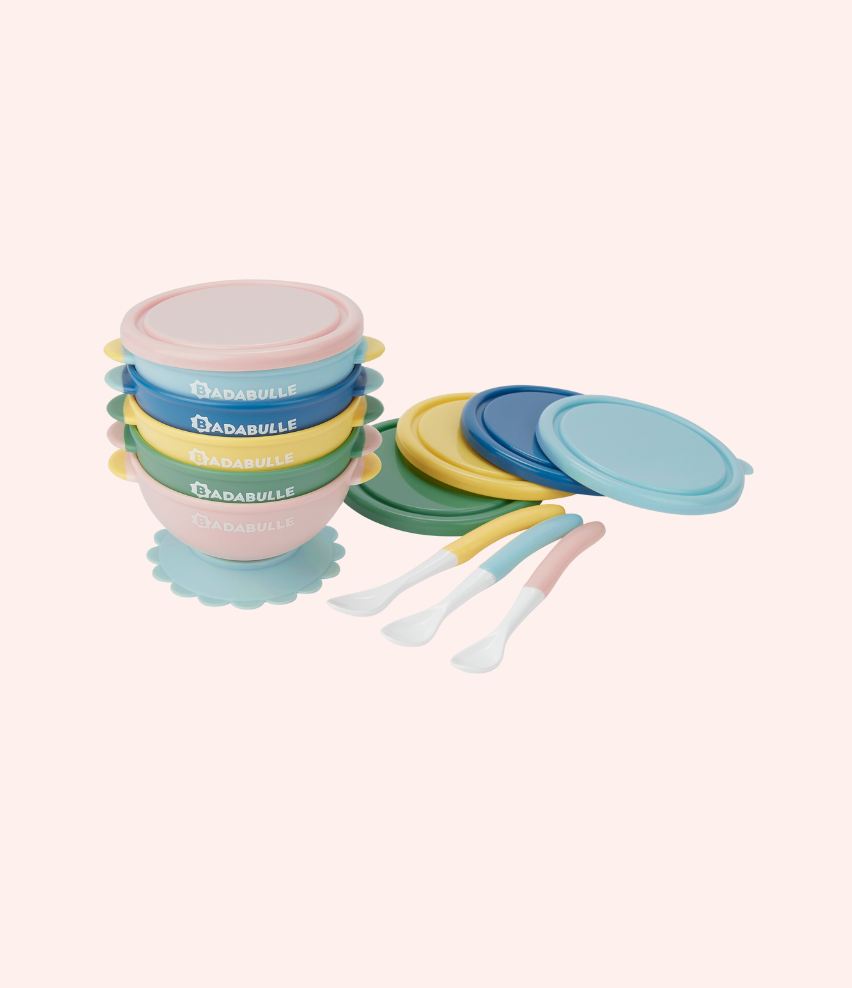 Lot repas 5 fun color bowl + 3 cuillères Maaltijdset 5 fun color bowl + 3 lepels