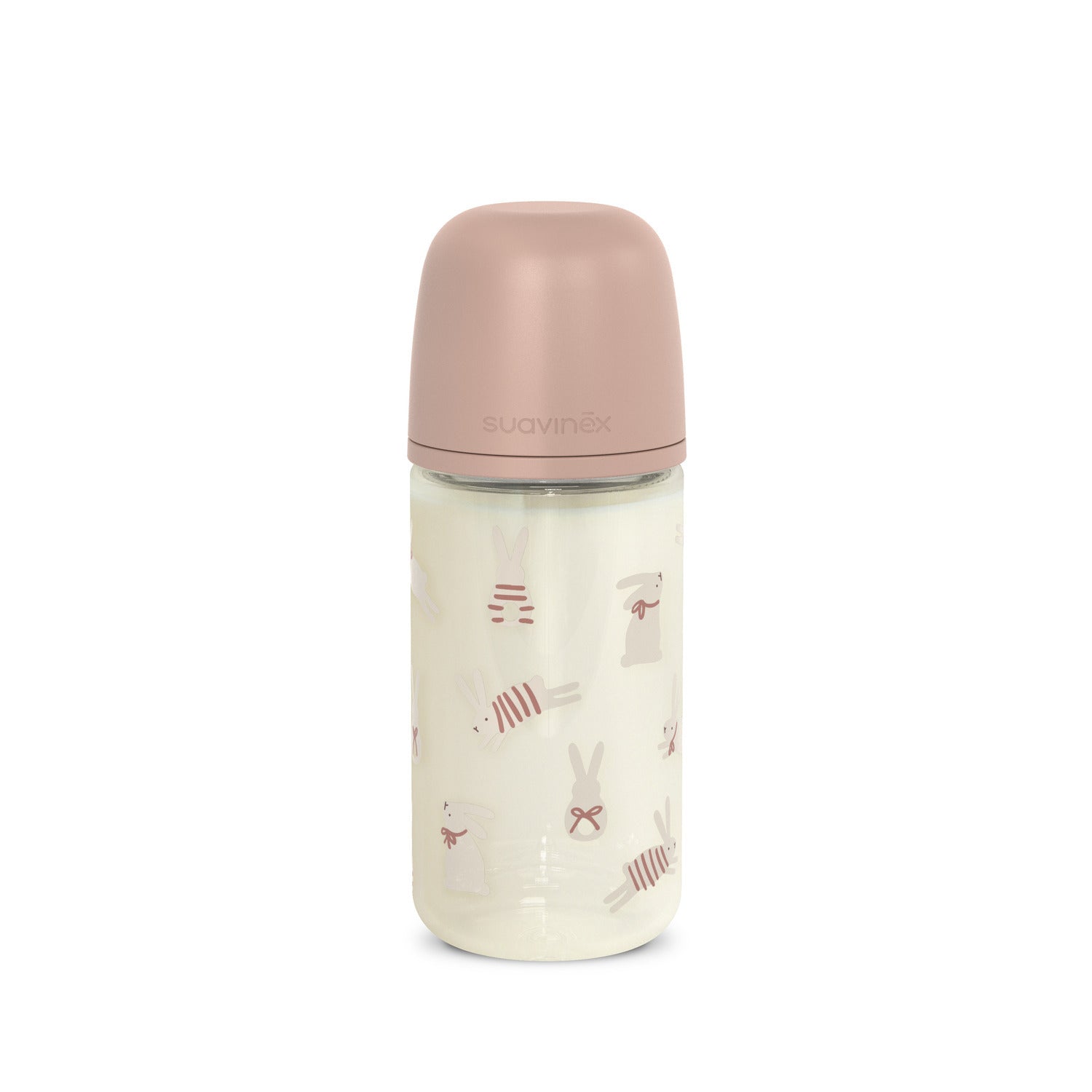 Biberon en verre avec tétine SX Pro 240 ml débit M Bonhomia - Rose