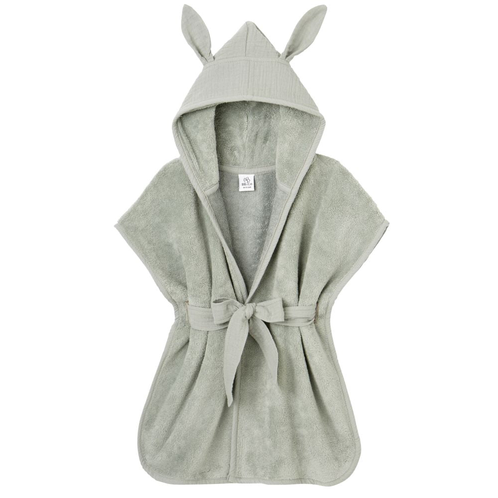 Peignoir bambou et gaze 0-2 ans vert de gris