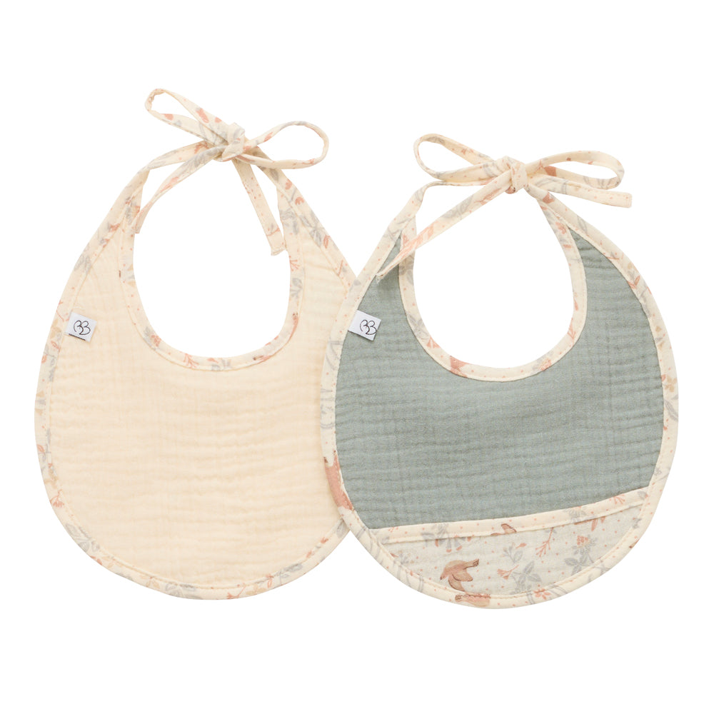 Lot de 2 bavoirs naissance - Enchanted Garden
