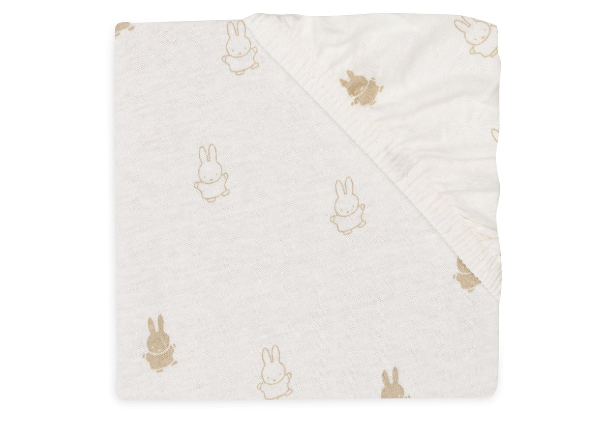Drap-housse Jersey 60x120cm Happy Miffy - Nougat