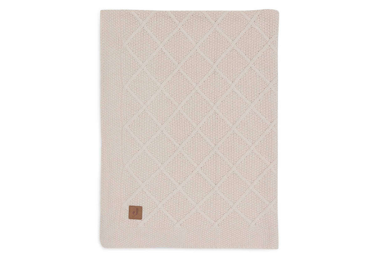 Couverture Berceau 75x100cm Check Knit - Oatmeal
