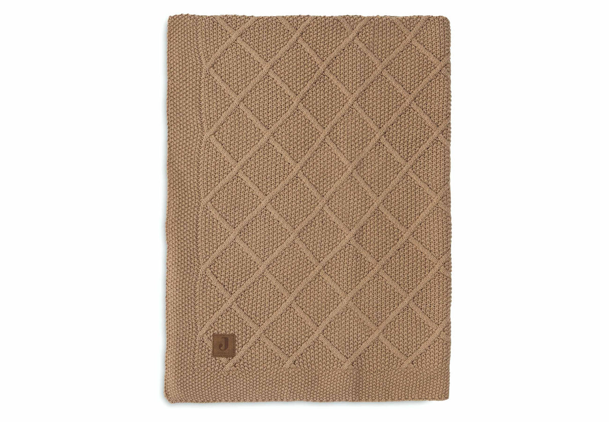 Couverture Berceau 75x100cm Check Knit - Biscuit