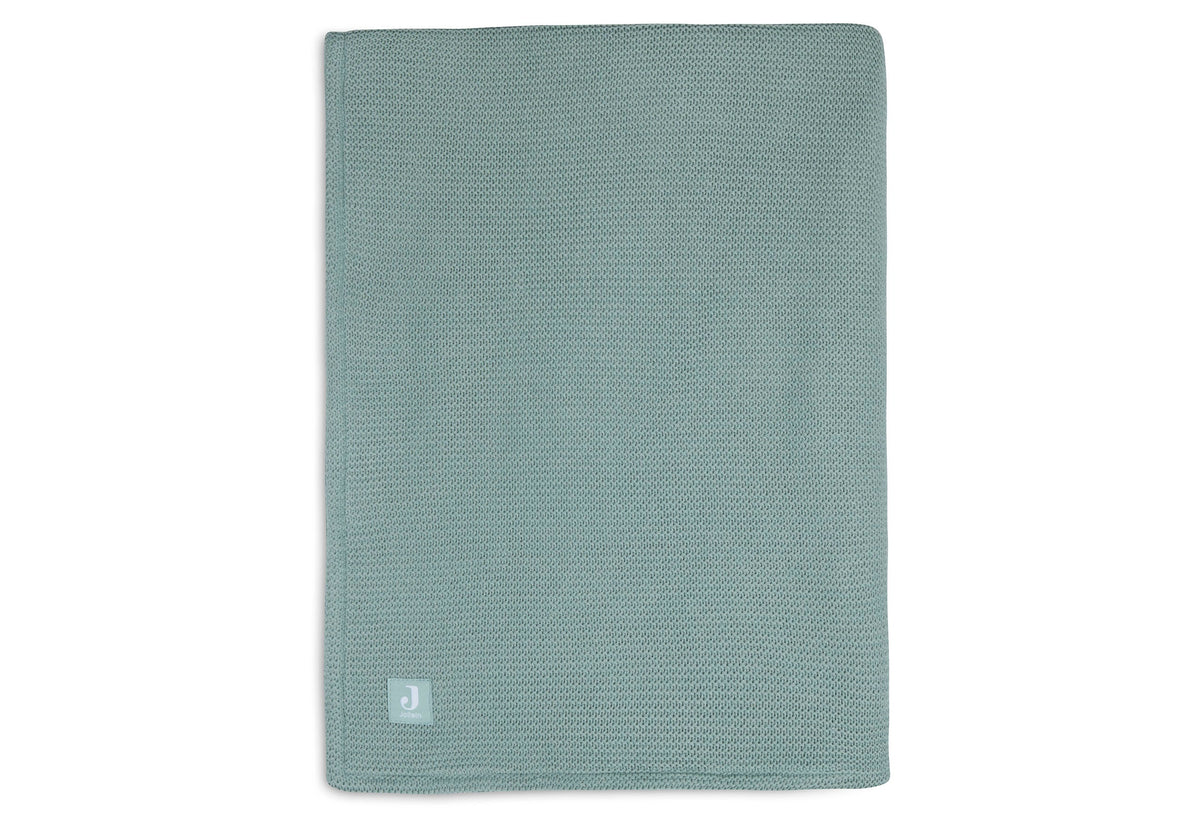 Couverture Berceau 75x100cm Basic Knit - Forest Green/Fleece
