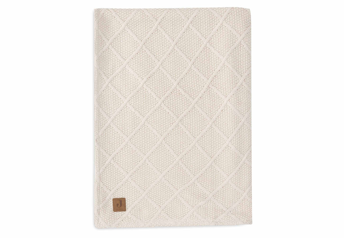 Couverture Lit de bébé 100x150cm Check Knit - Oatmeal/Teddy Fleece
