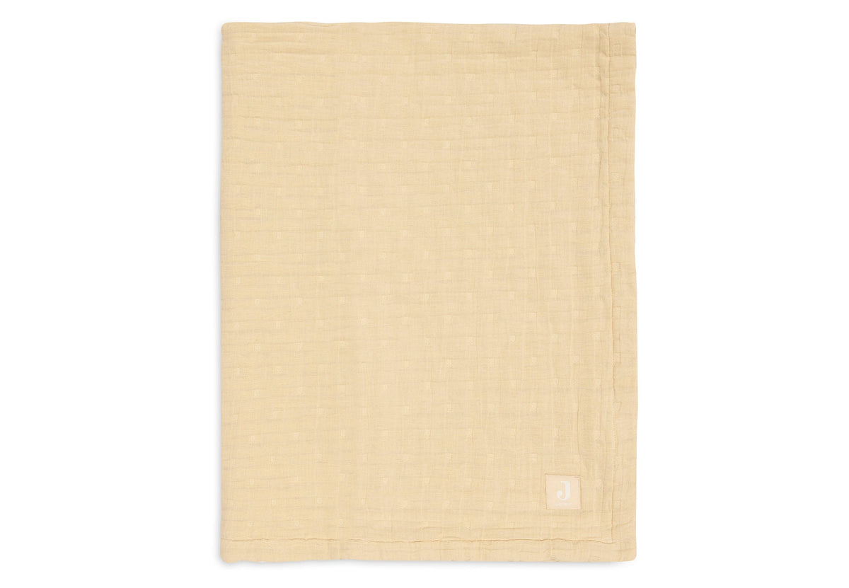 Couverture Berceau Gaze de Coton 75x100cm Jacquard - Vanilla - GOTS