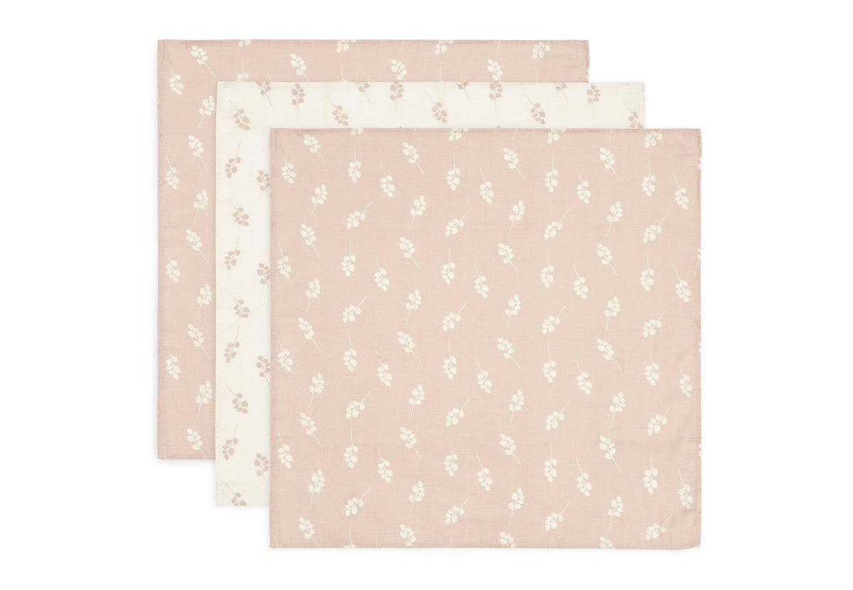 Lange Gaze de Coton Small 70x70cm Twig - Wild Rose - 3 Unités