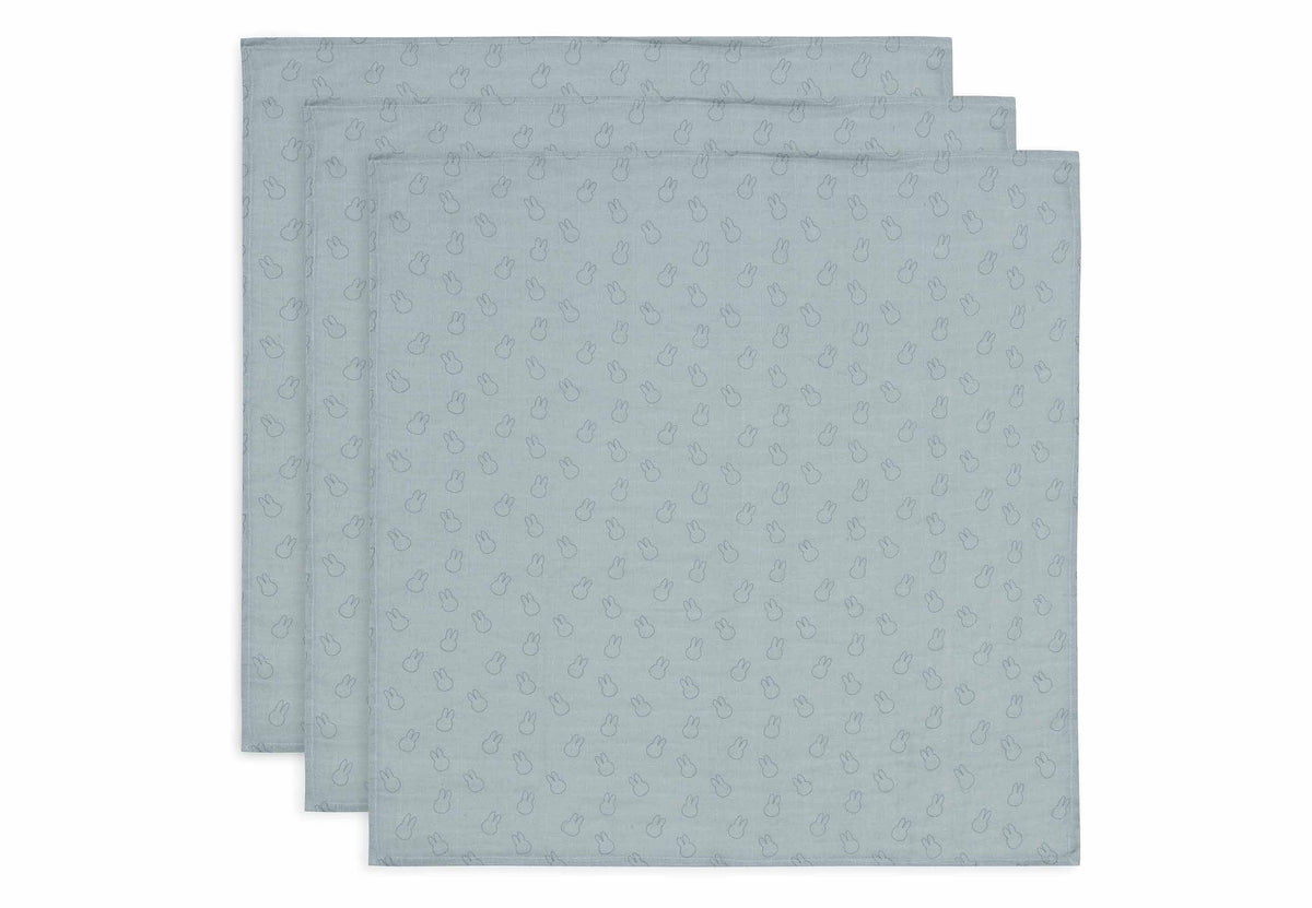 Lange Gaze de Coton Small 70x70cm Miffy Silhouettes - Sea Green - 3 Unités