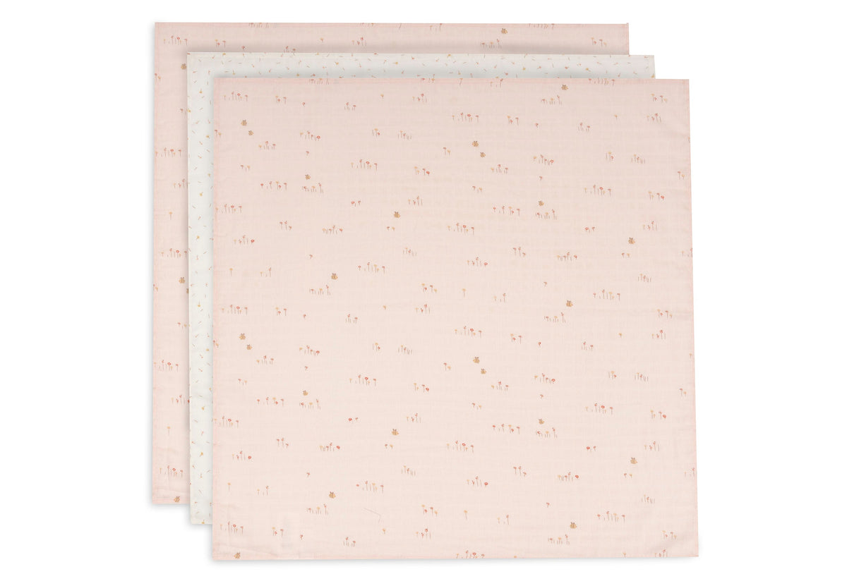 Lange Gaze de Coton Small 70x70cm - Pretty Picnic - 3 Unités