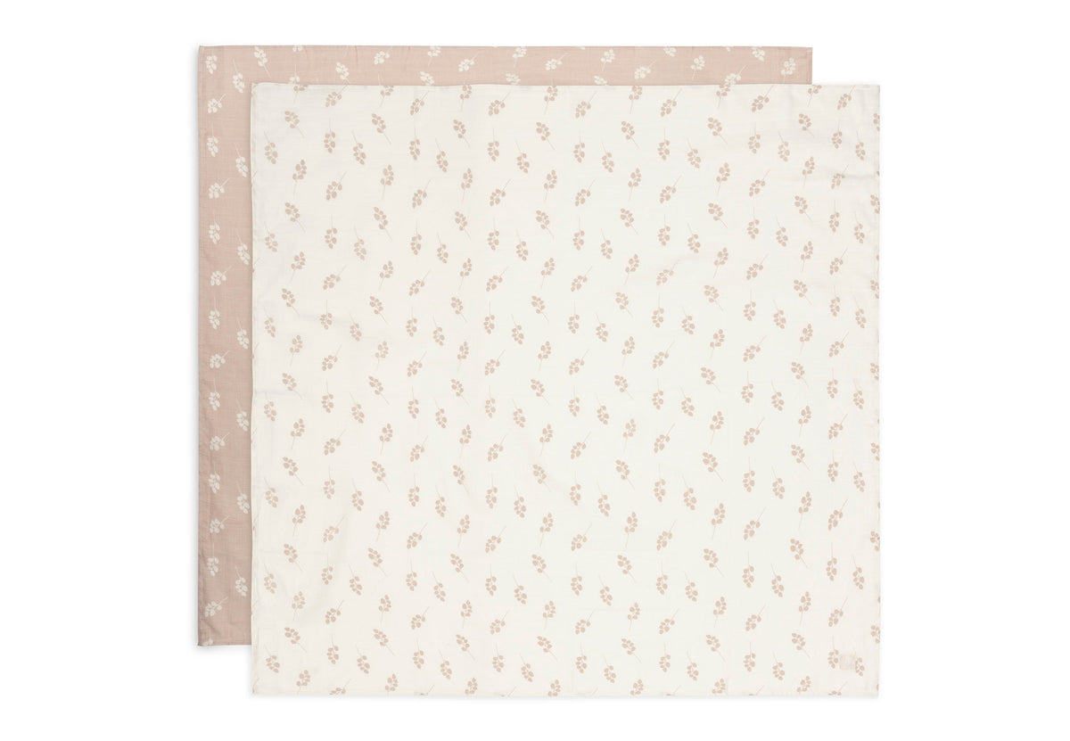 Lange Gaze de Coton Large 115x115cm Twig - Wild Rose - 2 Unités