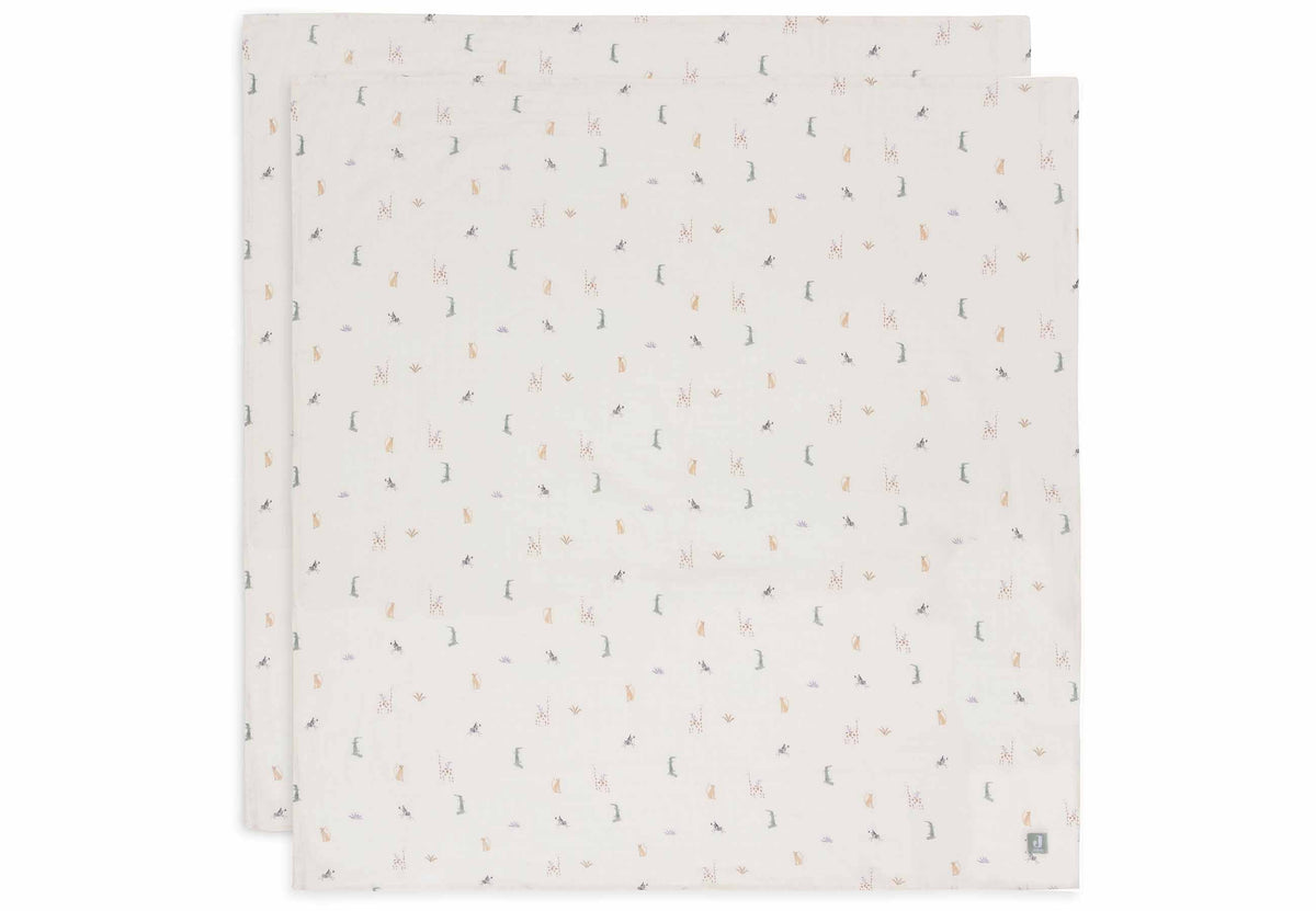 Lange Gaze de Coton Large 115x115cm - Jungle Jambo - 2 Unités