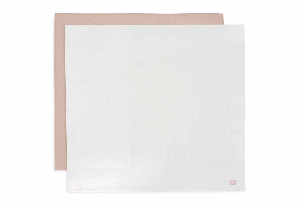 Lange Gaze de Coton Large 115x115cm Twinkling - Wild Rose - 2 Unités