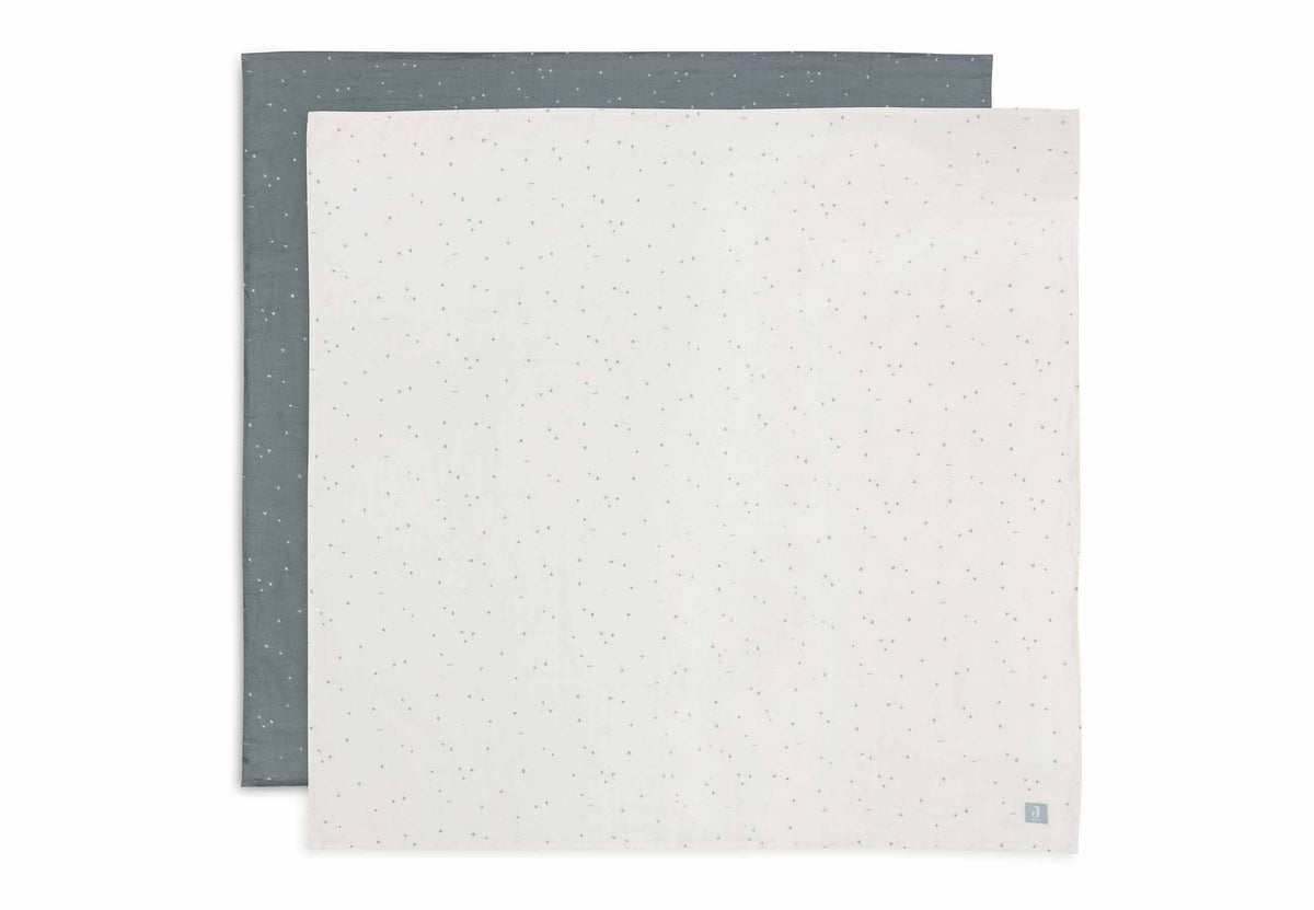 Lange Gaze de Coton Large 115x115cm Twinkling - Sea Green - 2 Unités