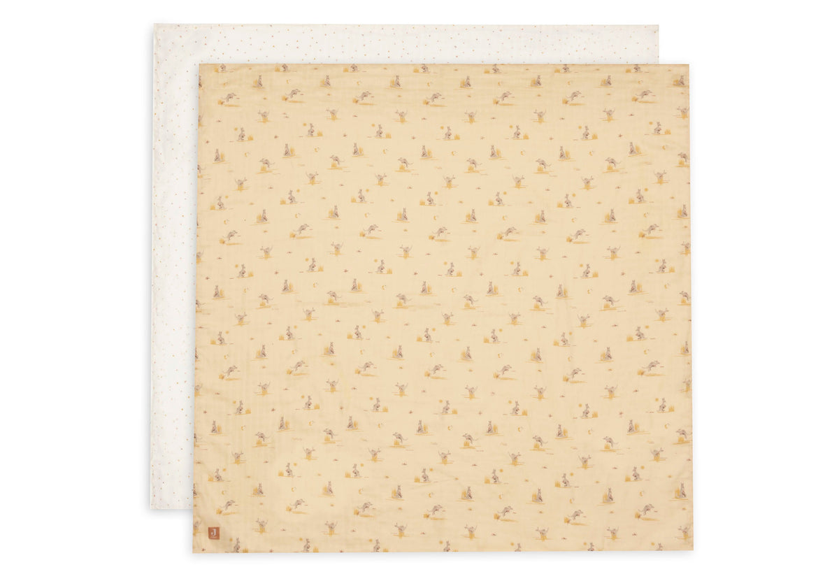 Lange Gaze de Coton Large 115x115cm - Kangaroots - 2 Unités