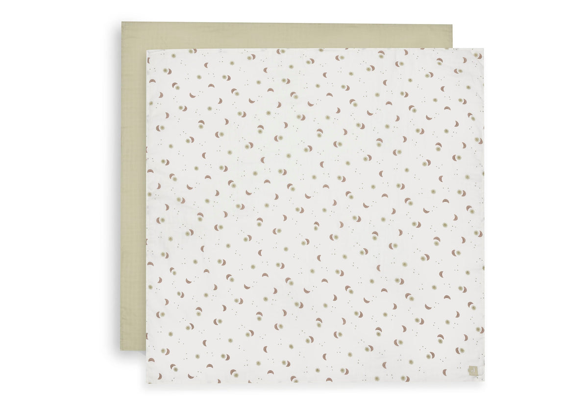 Lange gaze de Coton Large 115x115cm - Over the Moon - 2 Unités