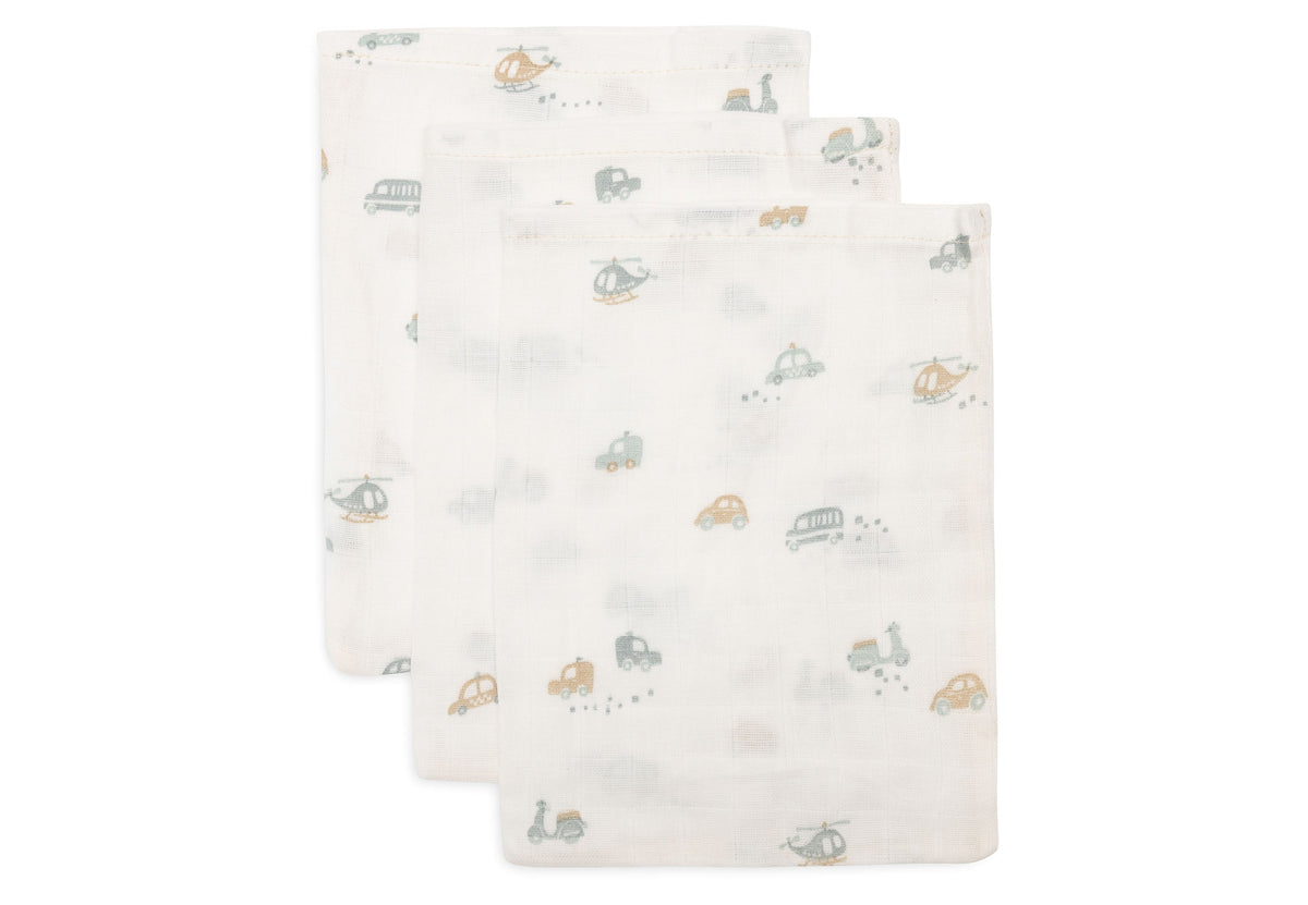 Gant de Toilette Gaze de Coton 15x20cm - On The Go - 3 Unités