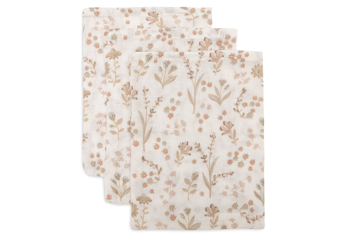 Gant de Toilette Gaze de Coton 15x20cm - Bloomy - 3 Unités