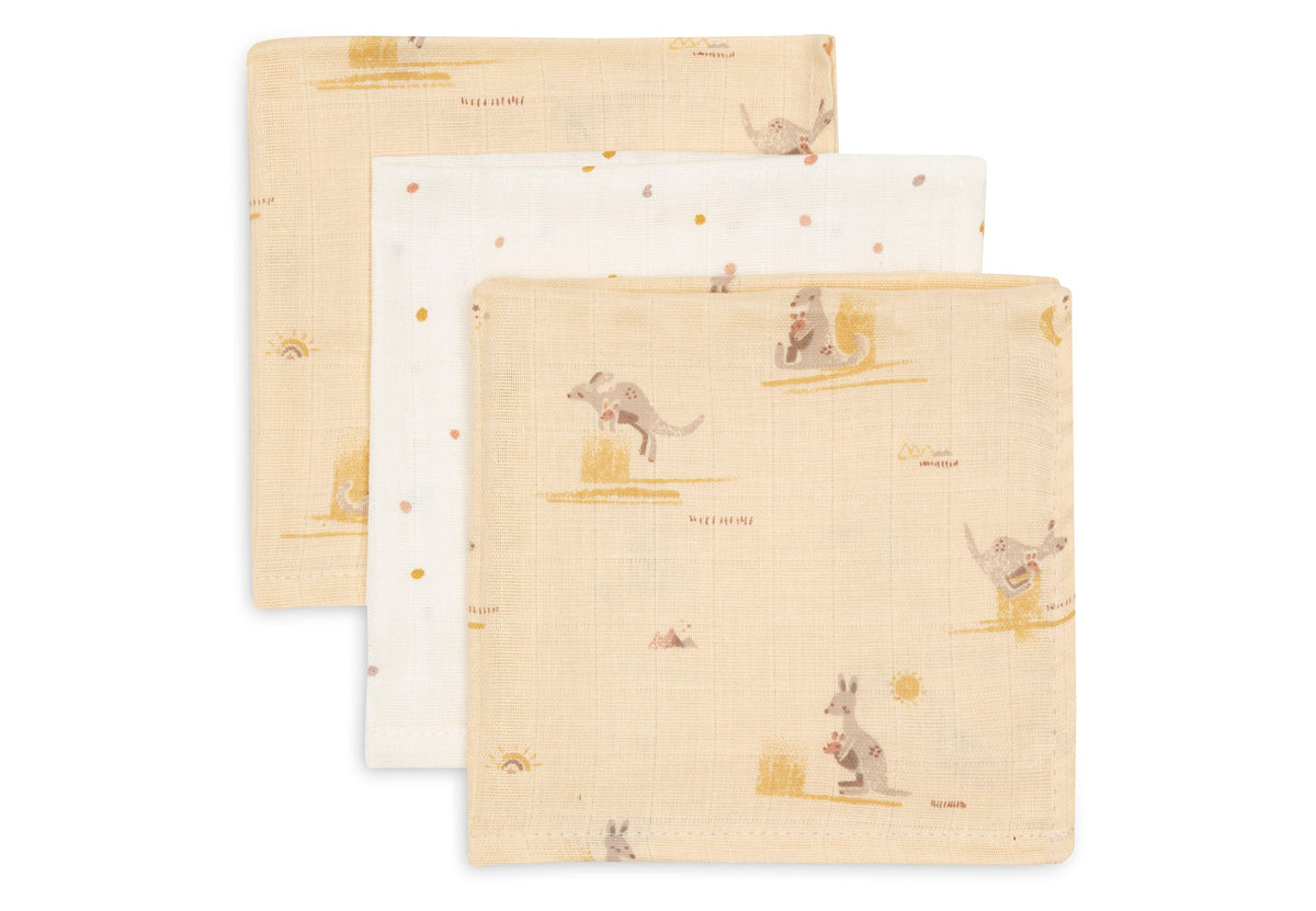 Serviette Gaze de Coton 31x31cm - Kangaroots - 3 Unités