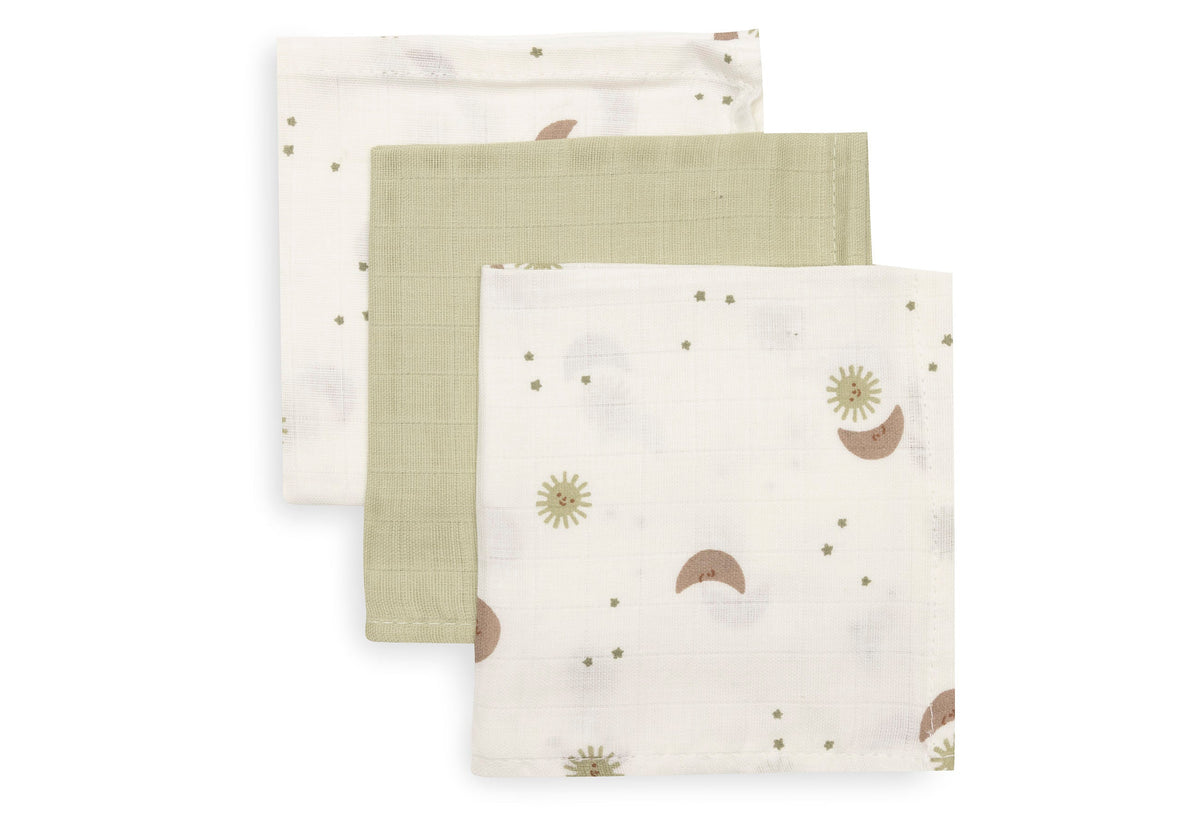 Serviette gaze de Coton 31x31cm - Over the Moon - 3 Unités