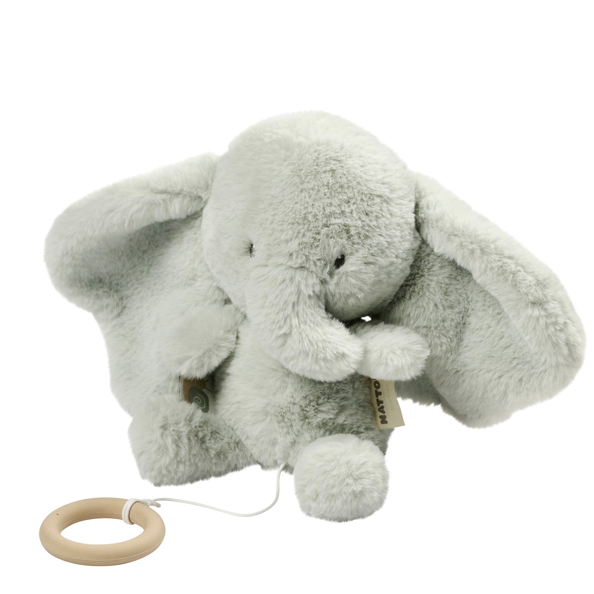 Peluche musicale éléphant vert tilleul