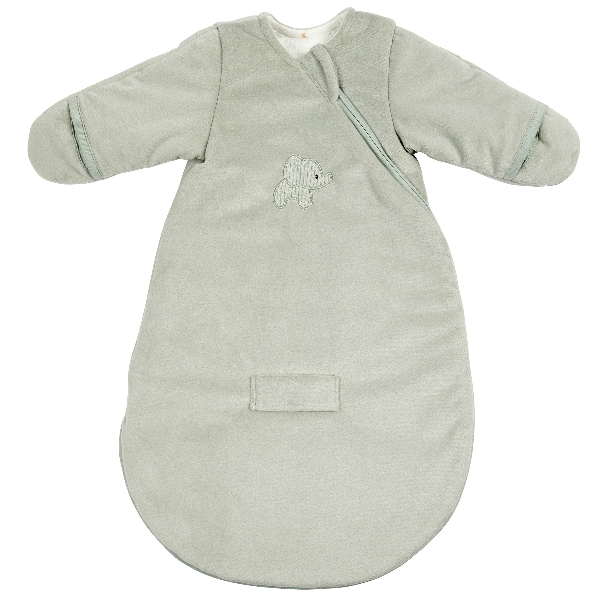Gigoteuse 60cm velours TOG 2.5 vert tilleul avec manches