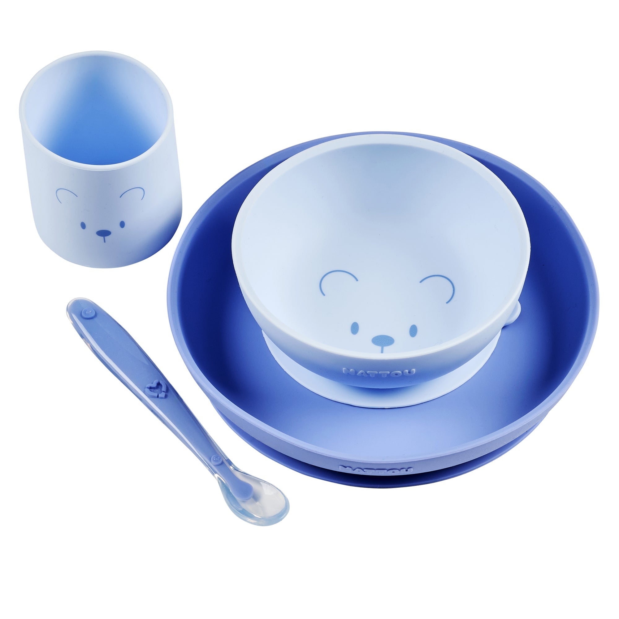 Set 4 pièces bleu ours