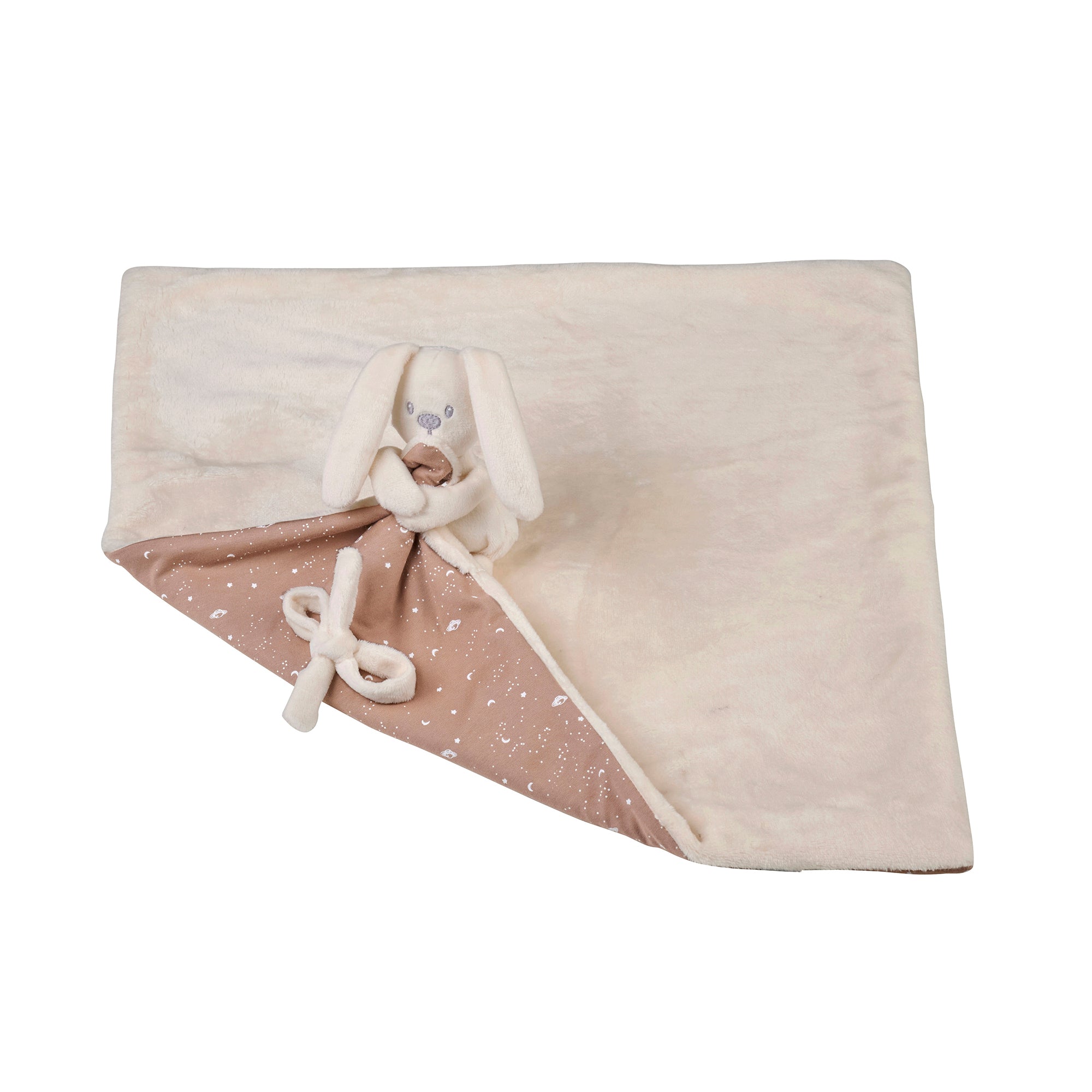 doudou plaid "Glow in the dark" sable
