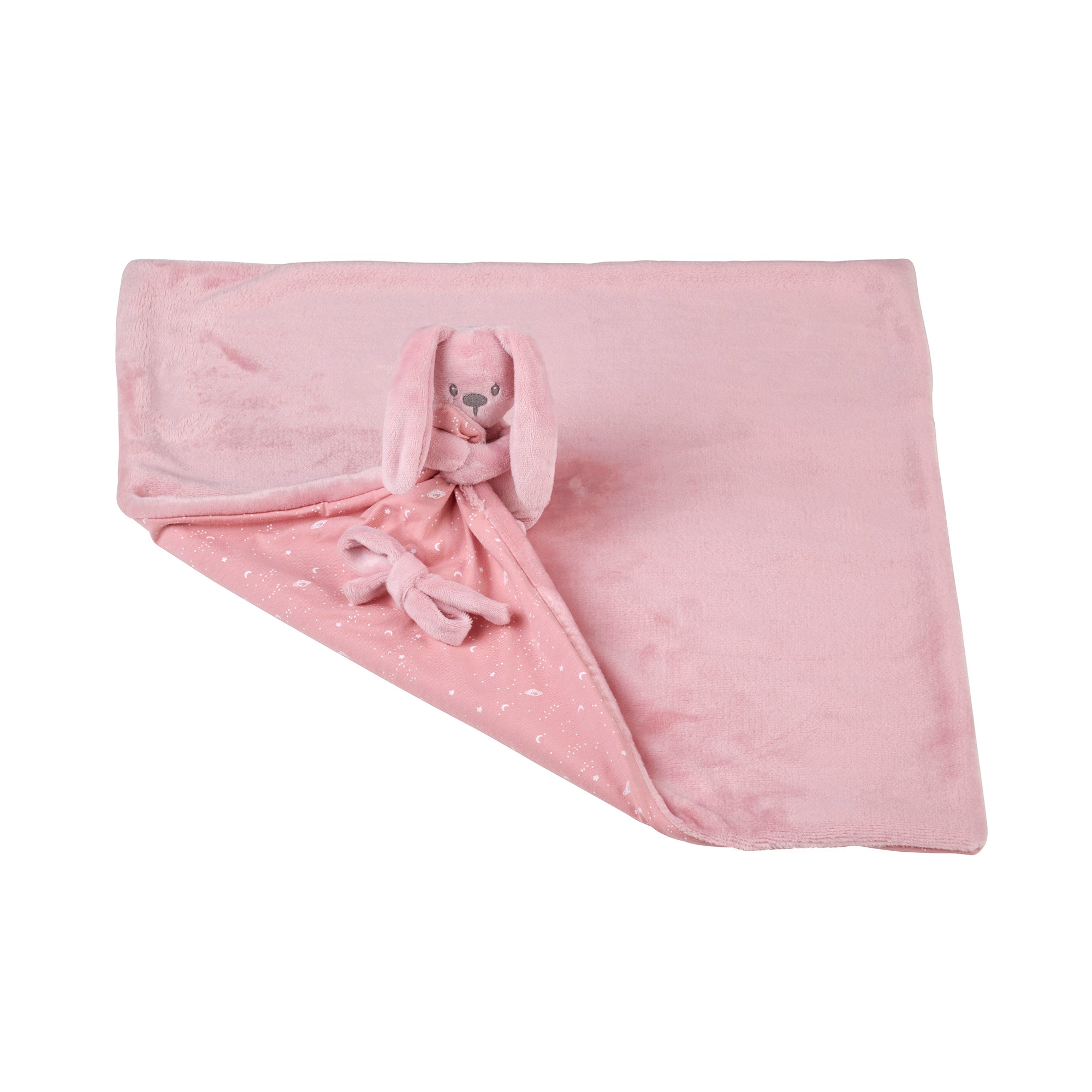 doudou plaid "Glow in the dark" vieux rose