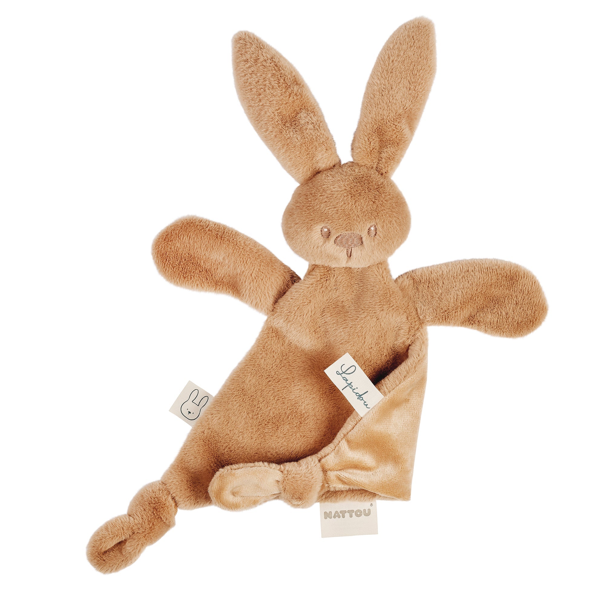 Doudou triangle beige intense poils courts