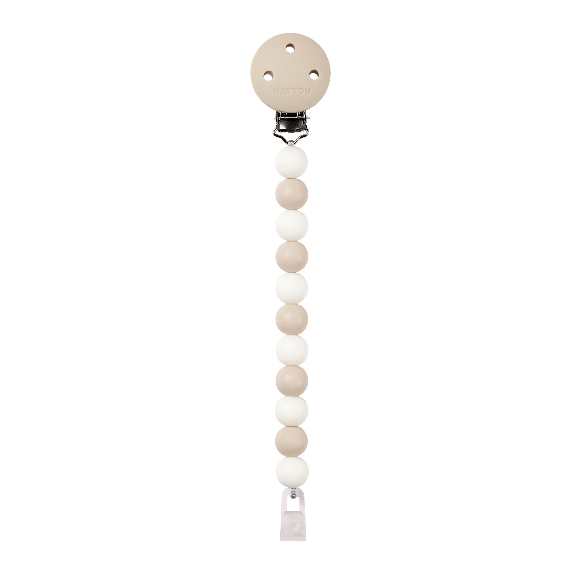 Attache tétine argile/blanc