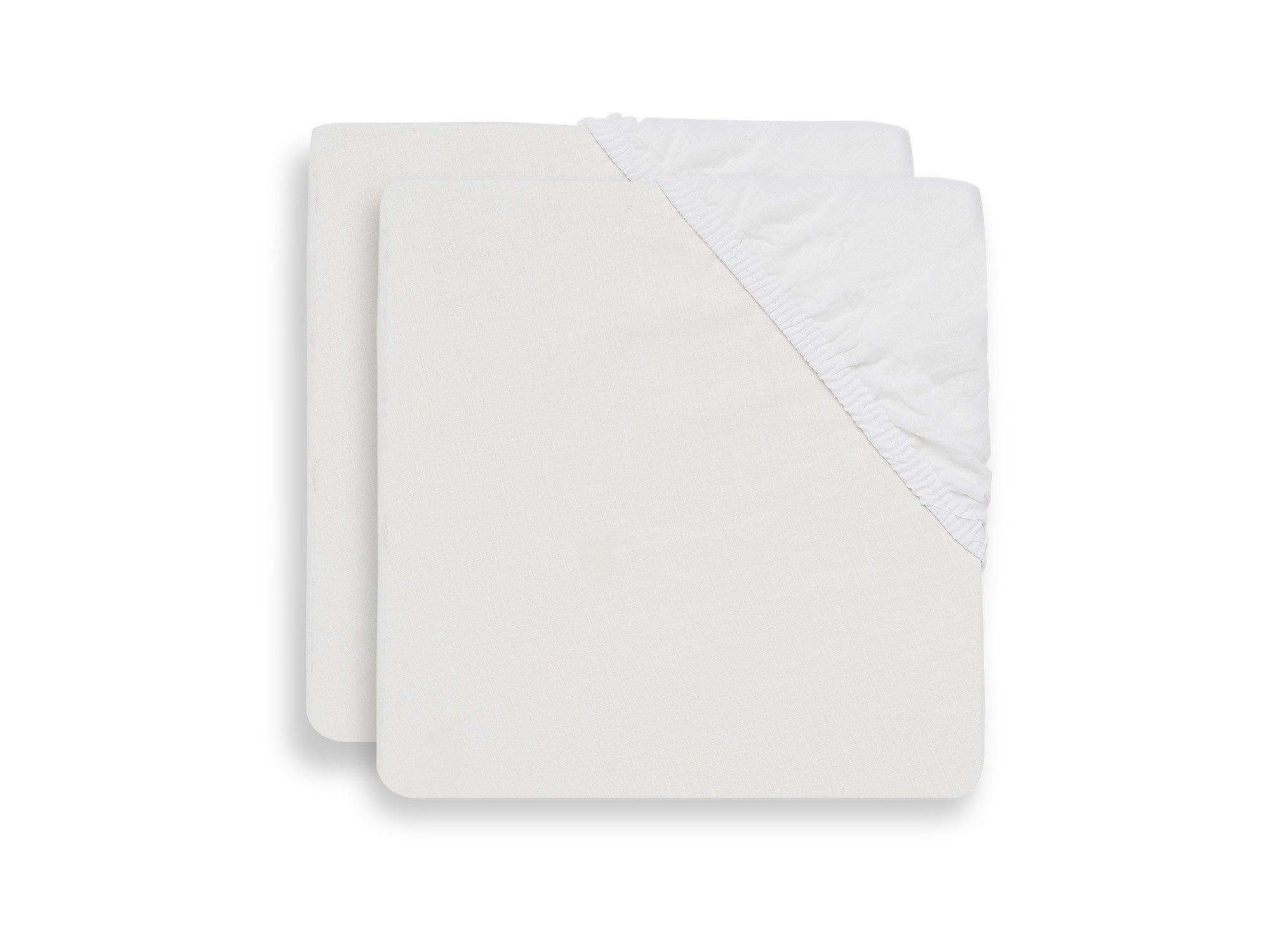Drap-housse tissu Coton 60x120cm - Blanc - 2 Unités