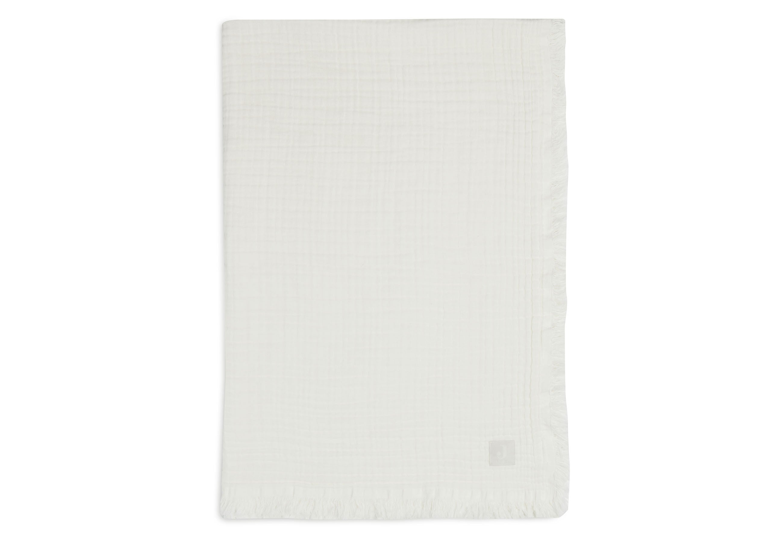 Couverture Berceau 75x100cm - Muslin Fringe Ivory