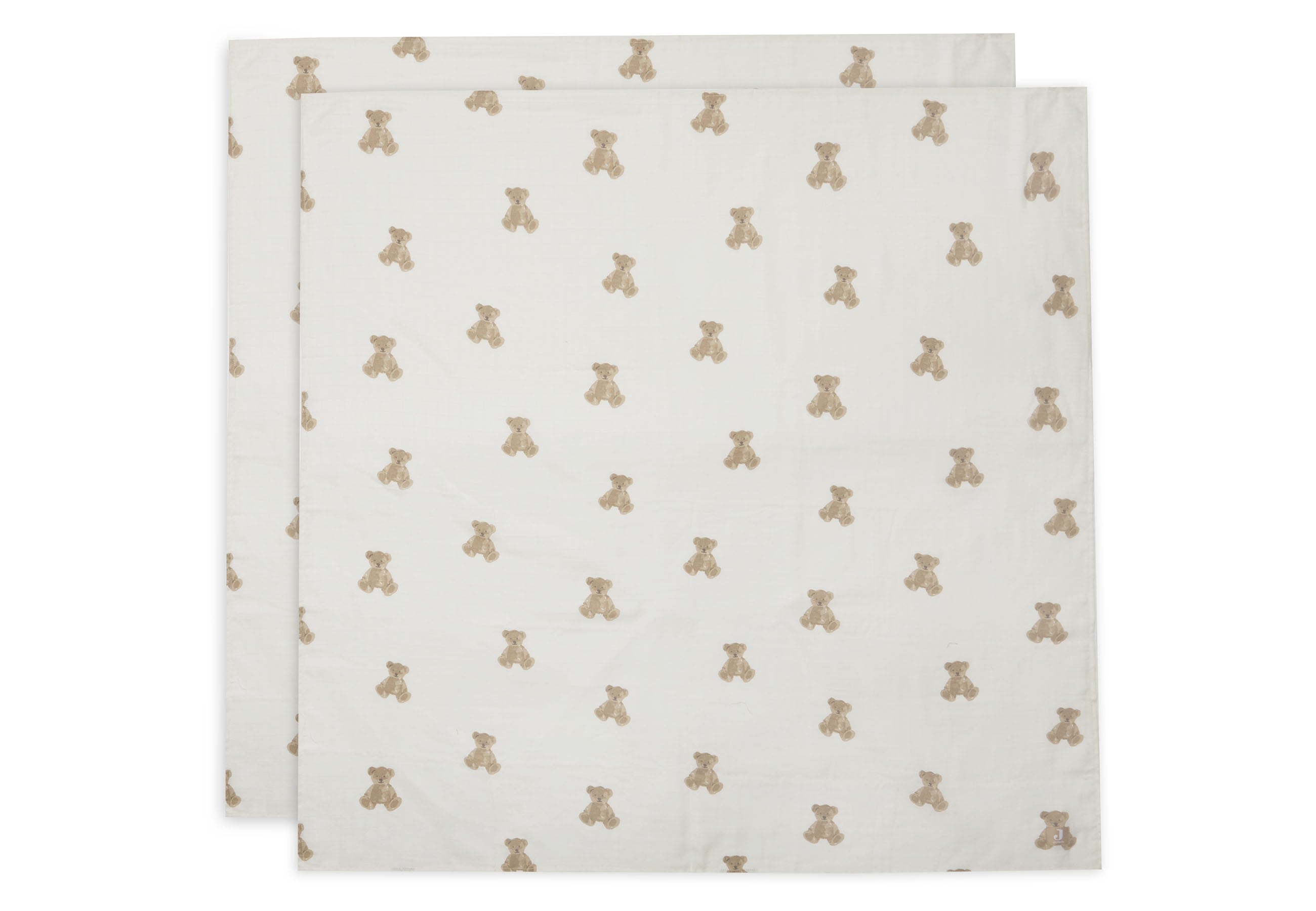 Lange Gaze de Coton Large 115x115cm - Teddy Bear - 2 Unités