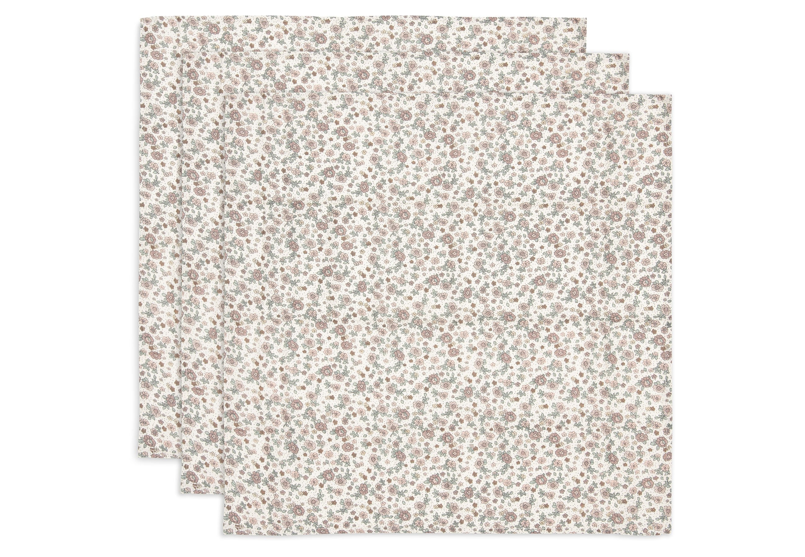 Lange Gaze de Coton Small 70x70cm - Retro Flowers - 3 Unités