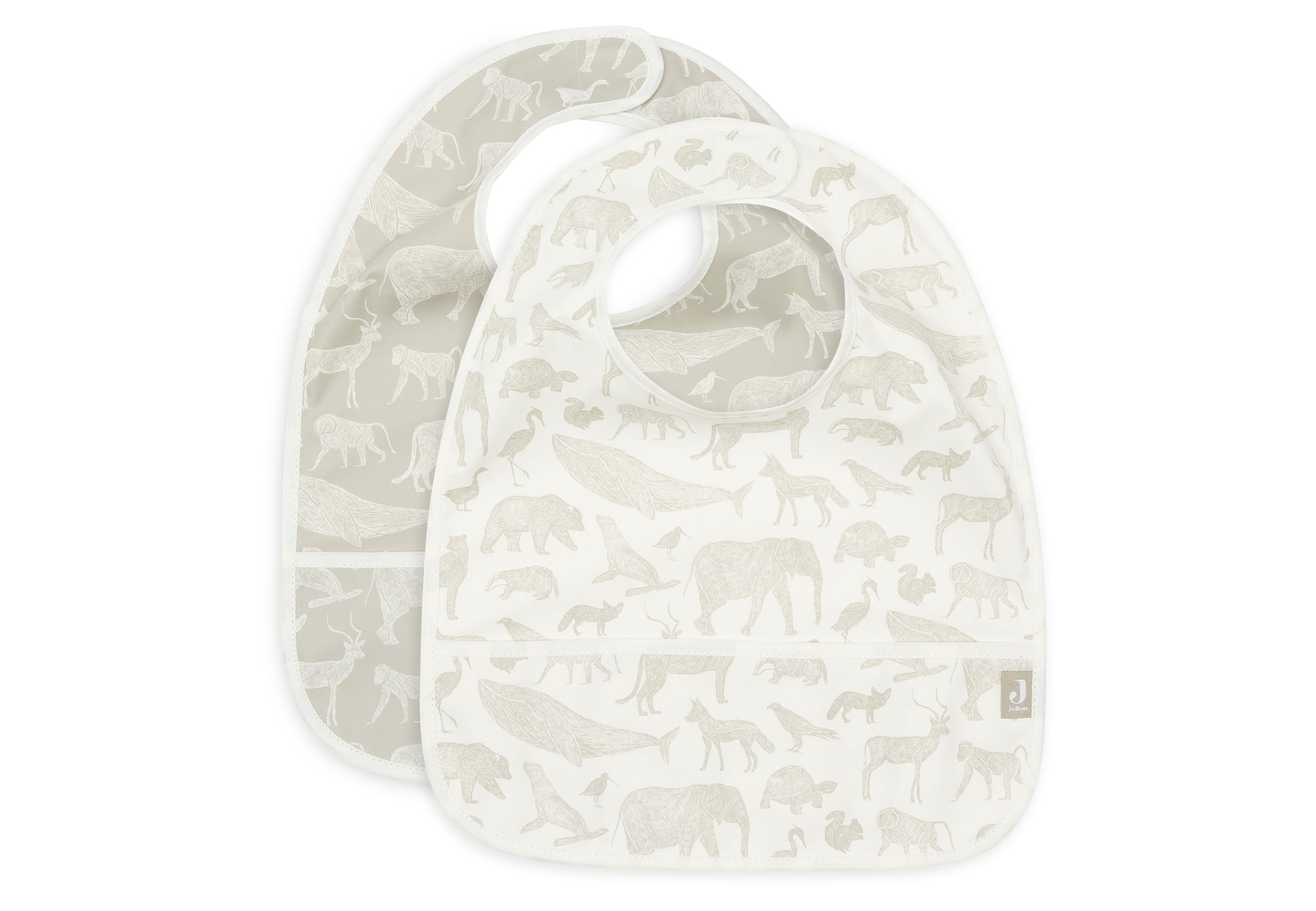 Bavoir Imperméable Animals - Olive Green - 2 Unités