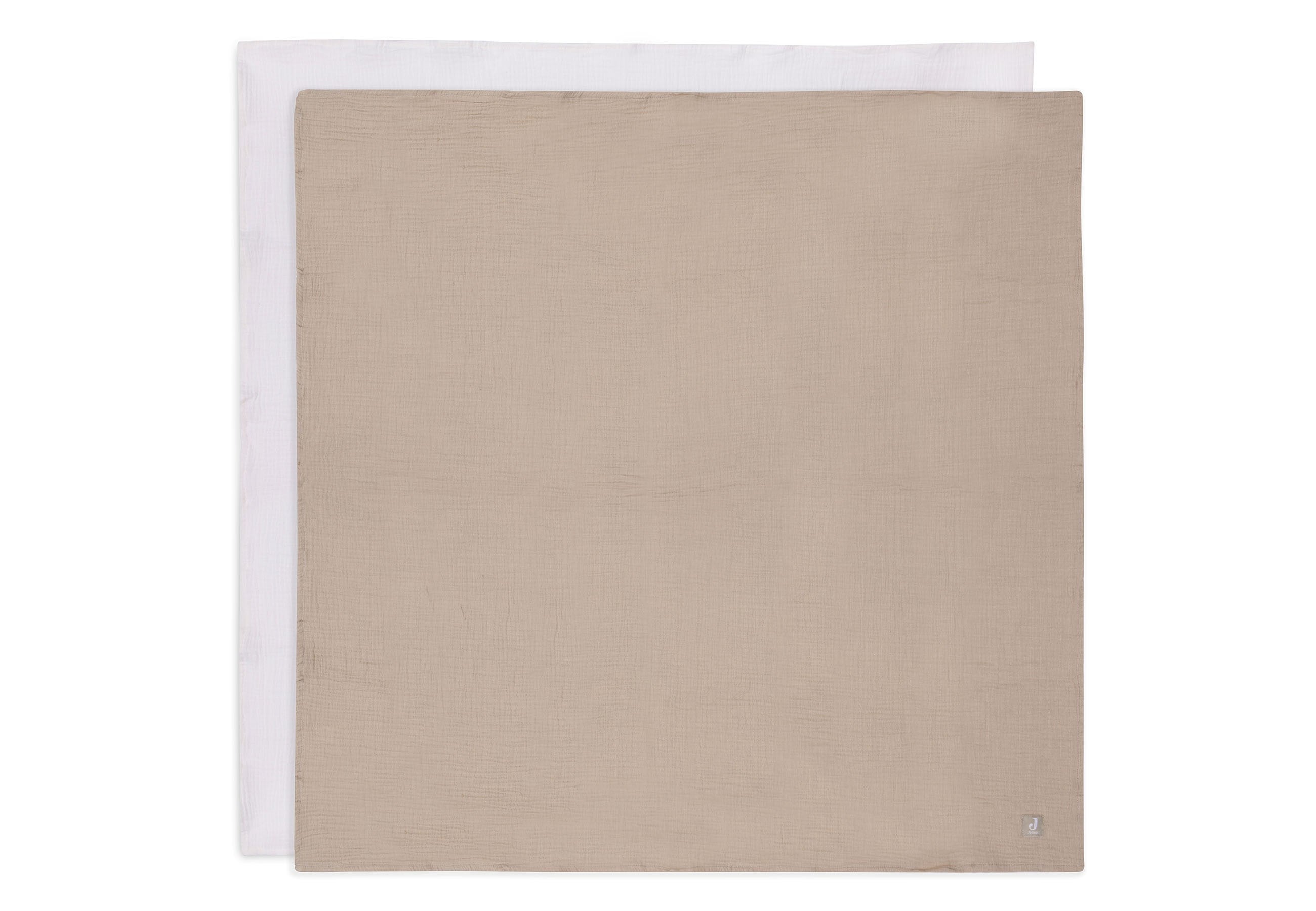 Lange Gaze de Coton Large 115x115cm - Olive Green/Ivory - 2 Unités