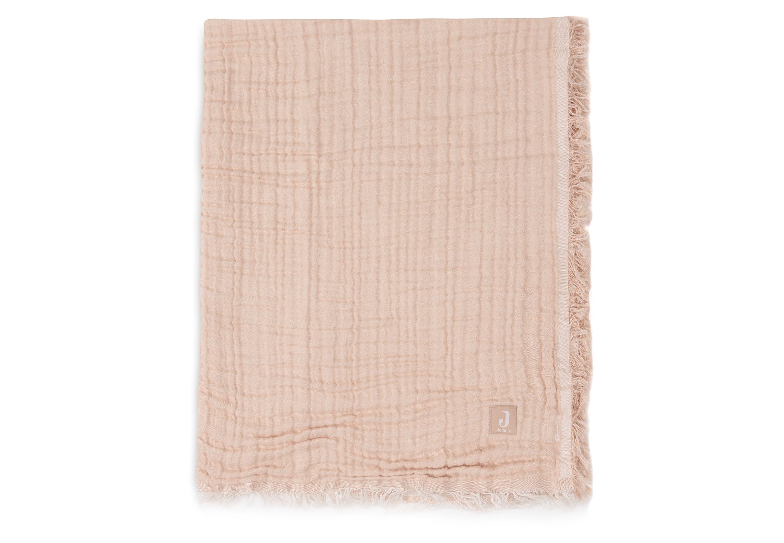 Couverture Berceau 75x100cm Fringe Moonstone/Ivory - GOTS