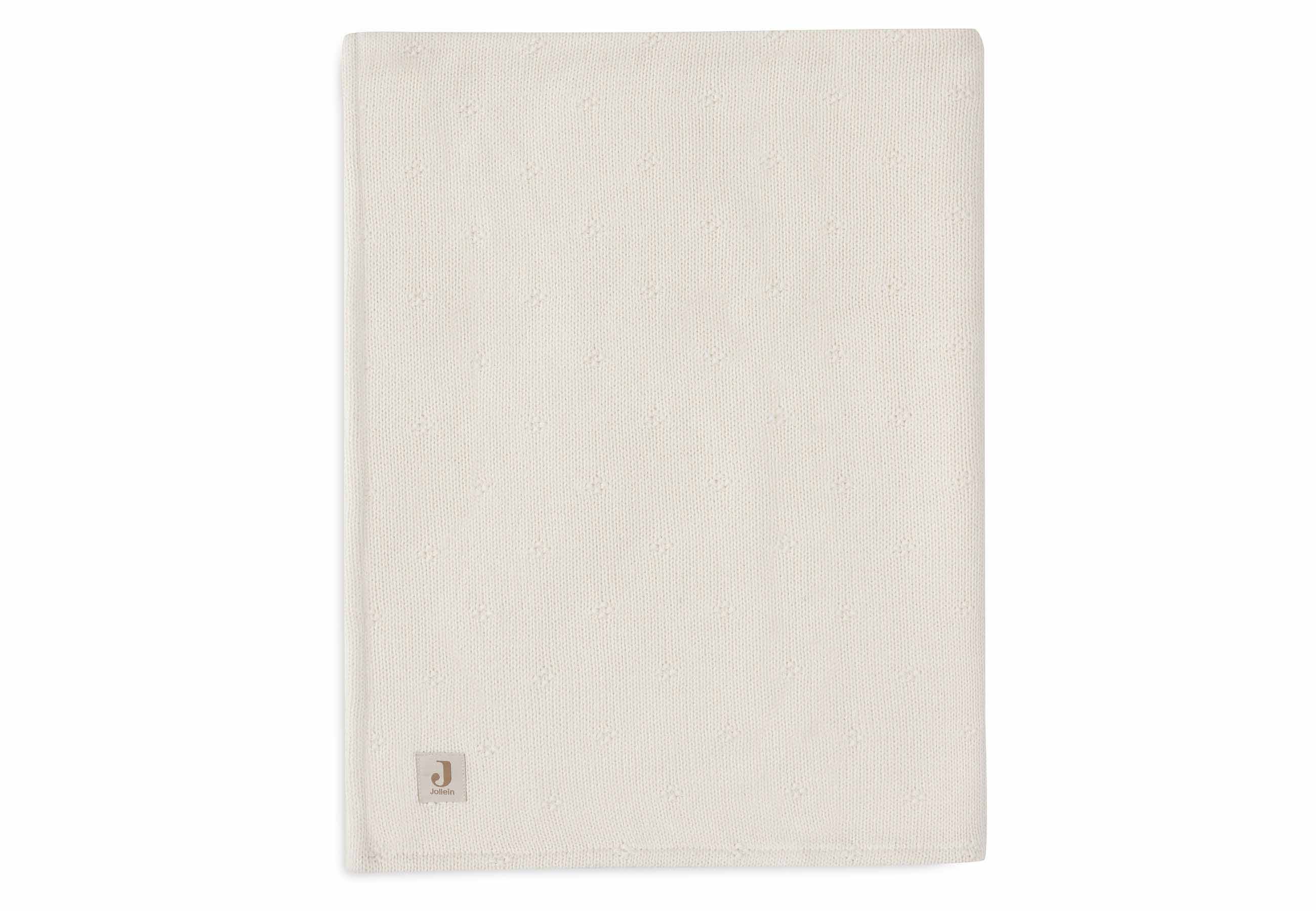 Couverture Berceau 75x100cm Cosy Knit - Ivory/Velvet