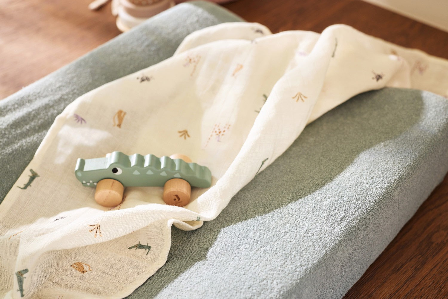 Housse matelas à Langer Eponge 50x70cm - Sea Green - 2 Unités
