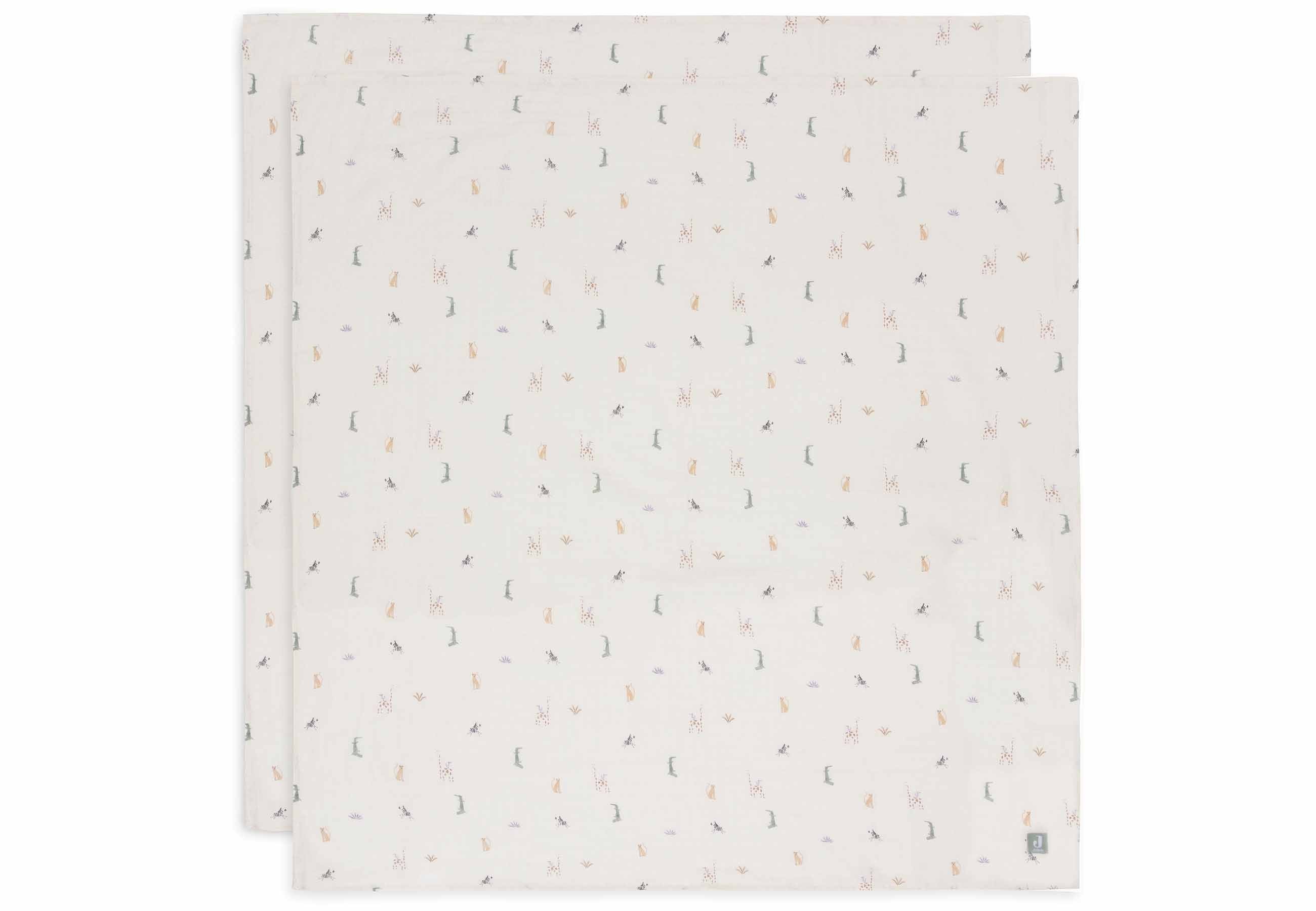 Lange Gaze de Coton Large 115x115cm - Jungle Jambo - 2 Unités