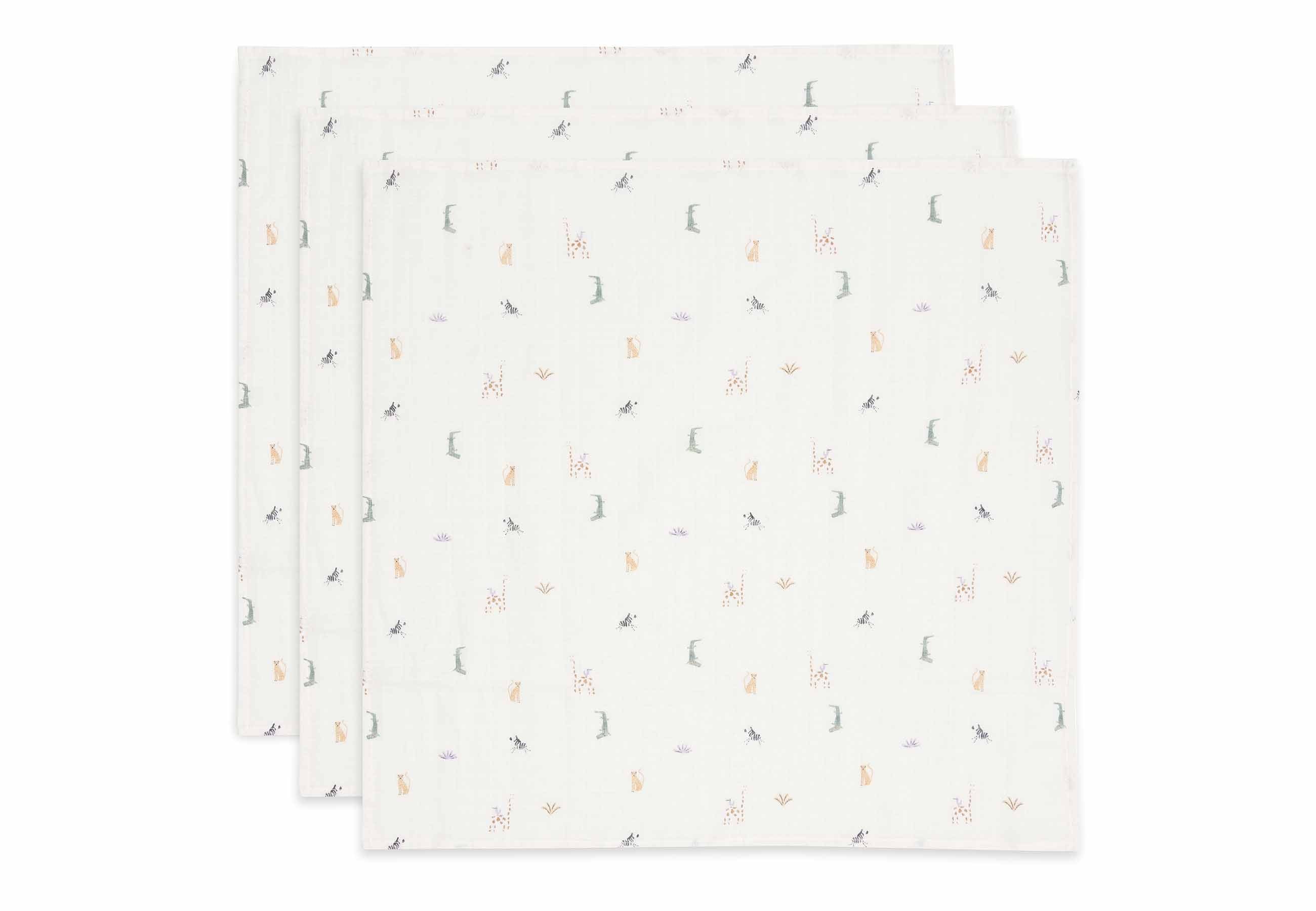 Lange Gaze de Coton Small 70x70cm - Jungle Jambo - 3 Unités