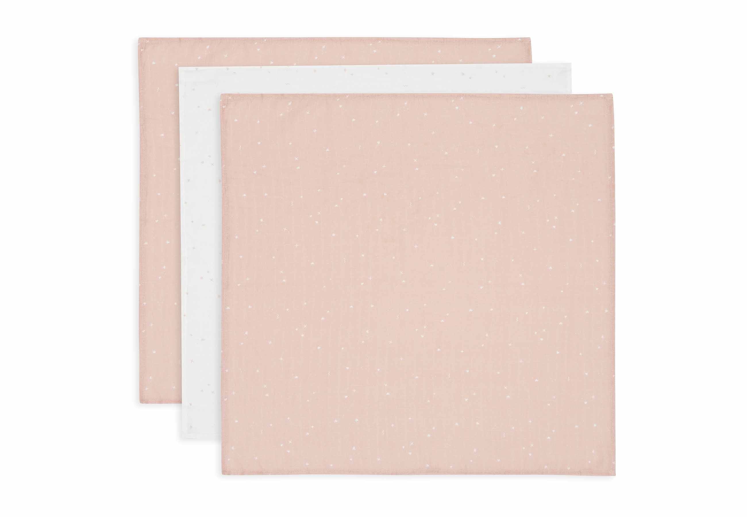 Lange Gaze de Coton Small 70x70cm Twinkling - Wild Rose - 3 Unités