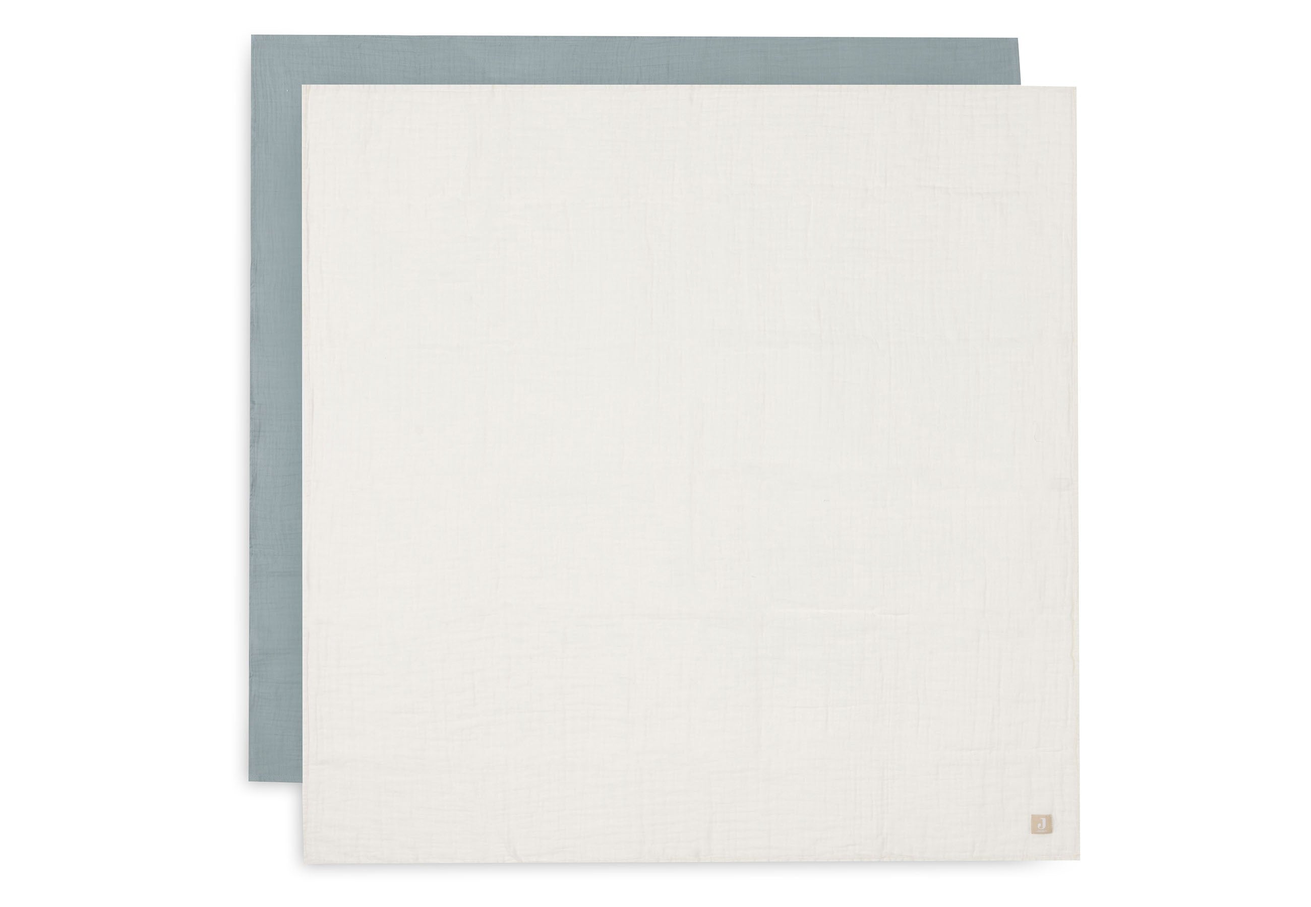 Lange Gaze de Coton Large 115x115cm - Sea Green/Ivory - 2 Unités