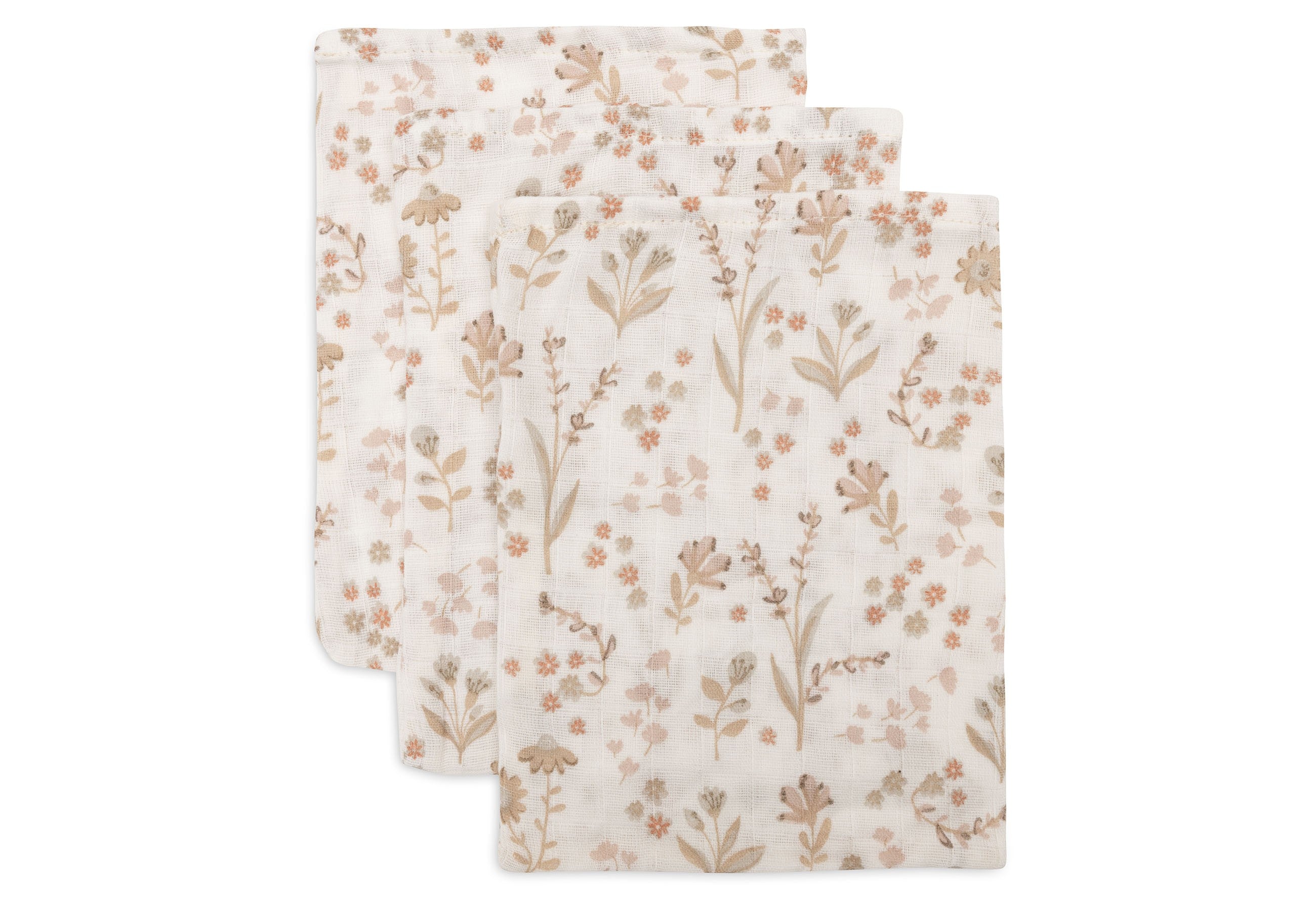 Gant de Toilette Gaze de Coton 15x20cm - Bloomy - 3 Unités