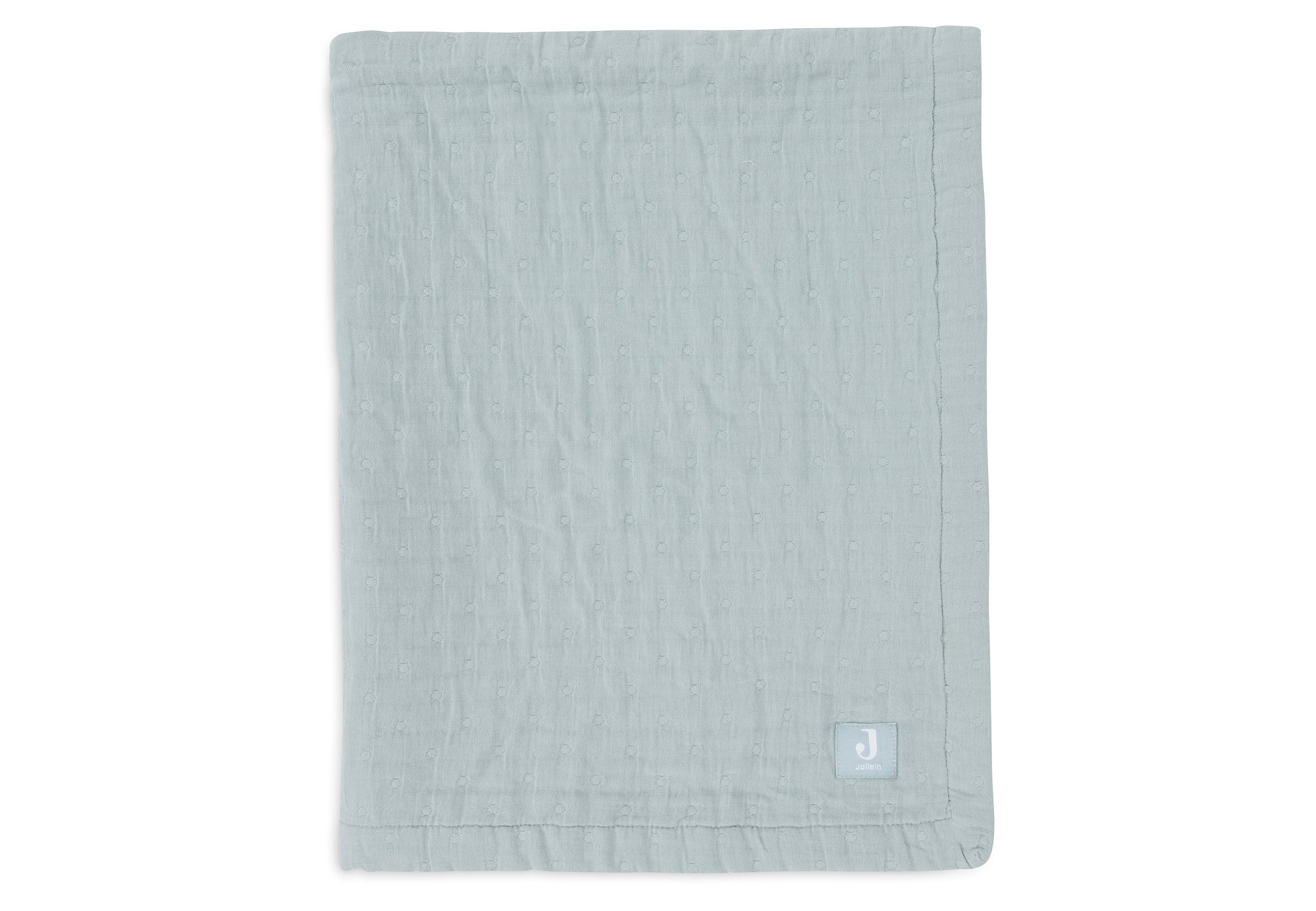 Couverture Berceau Gaze De Coton 75x100cm Jacquard - Sea Green - GOTS